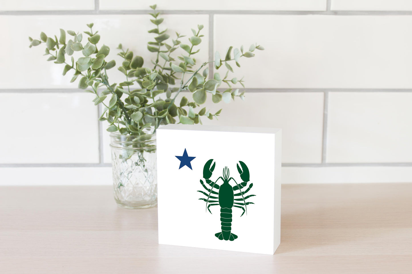 New England Star And Lobster | Wood Block | Eaches | Min 4
