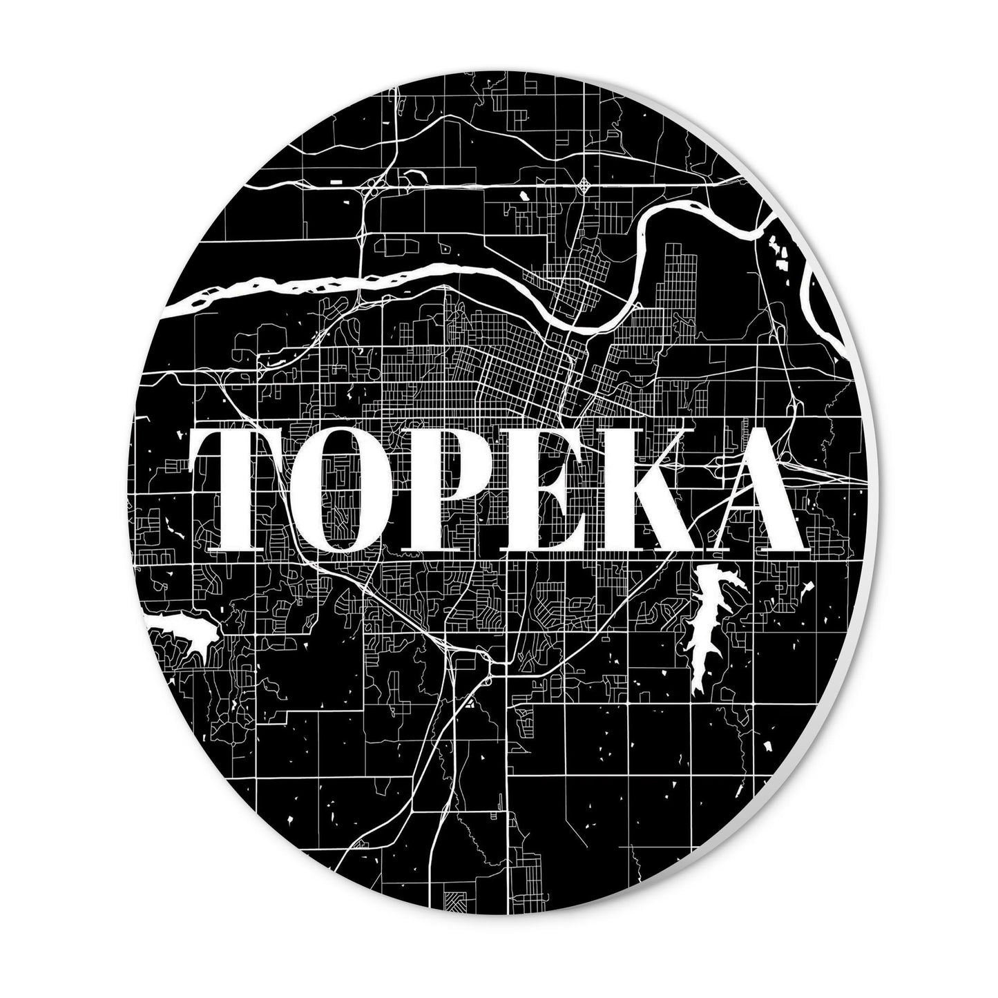 Minimalist B&W Kansas Topeka Map | Wood Sign | Eaches | Min 1