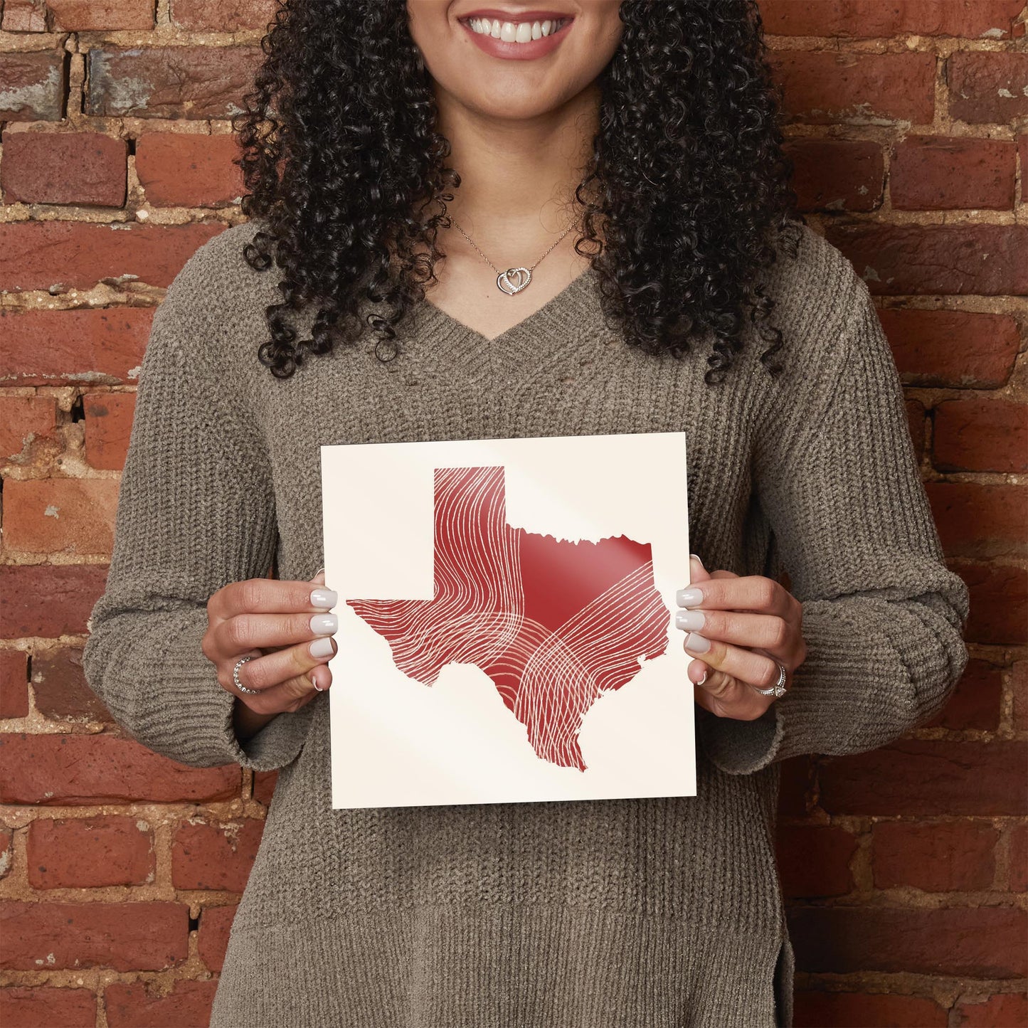 Modern Minimalist Texas Fluid Line State Shape | Hi-Def Glass Art | Eaches | Min 2