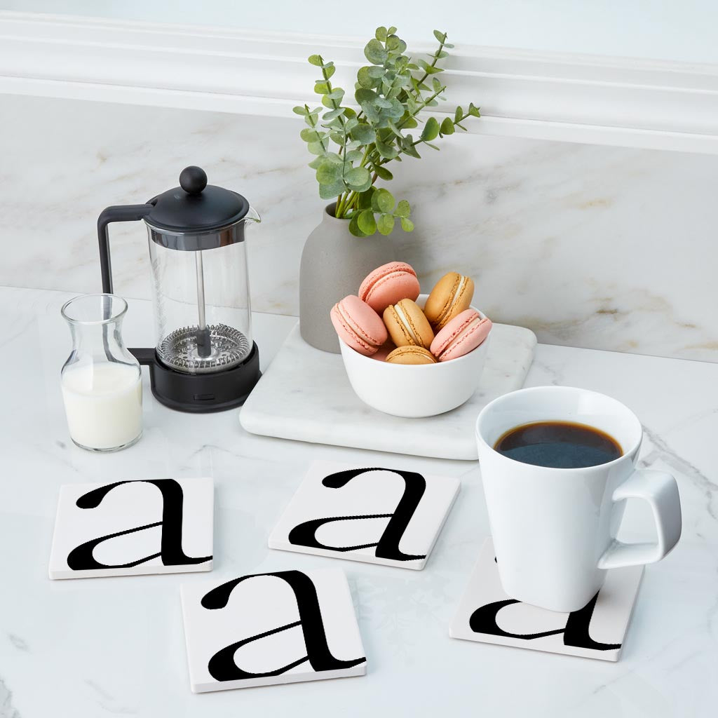 Minimal Monogram A| Absorbent Coasters | Set of 4 | Min 2