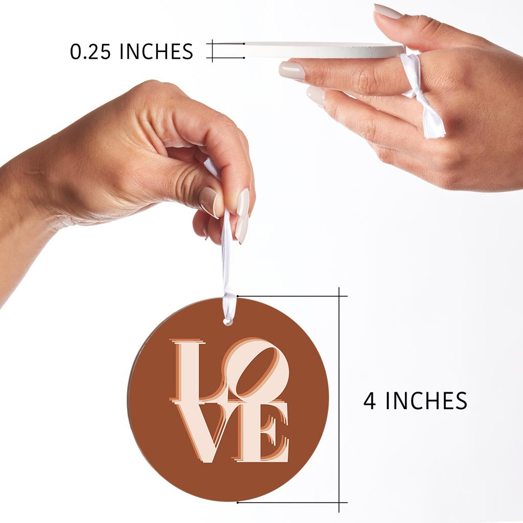 Modern Minimalist Pennsylvania Love Dark| Wood Ornament | Eaches | Min 6