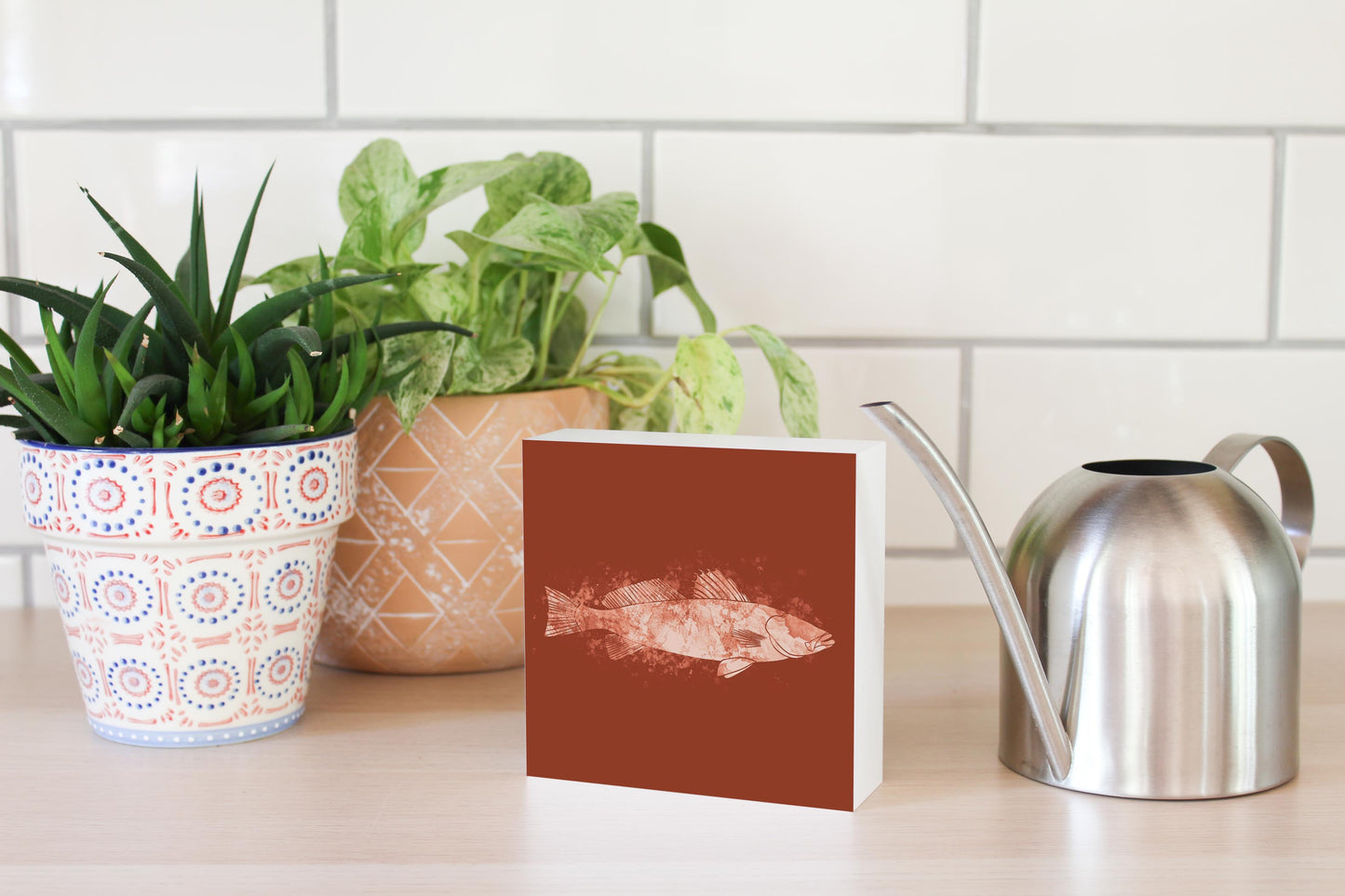 Louisiana Colorful Water Color Speckled Trout | Wood Block | Eaches | Min 4