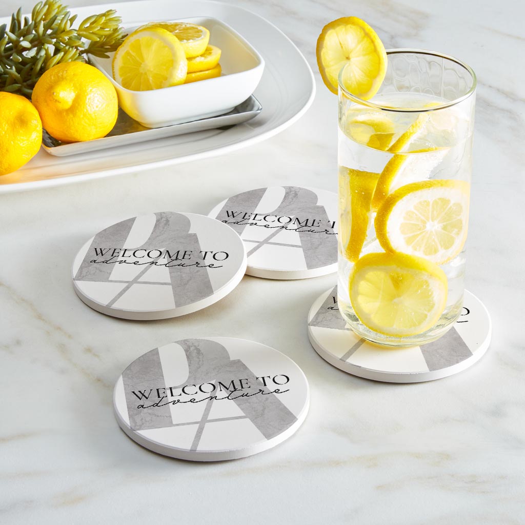 Minimalistic B&W Pennsylvania Adventure Quip | Absorbent Coasters | Set of 4 | Min 2