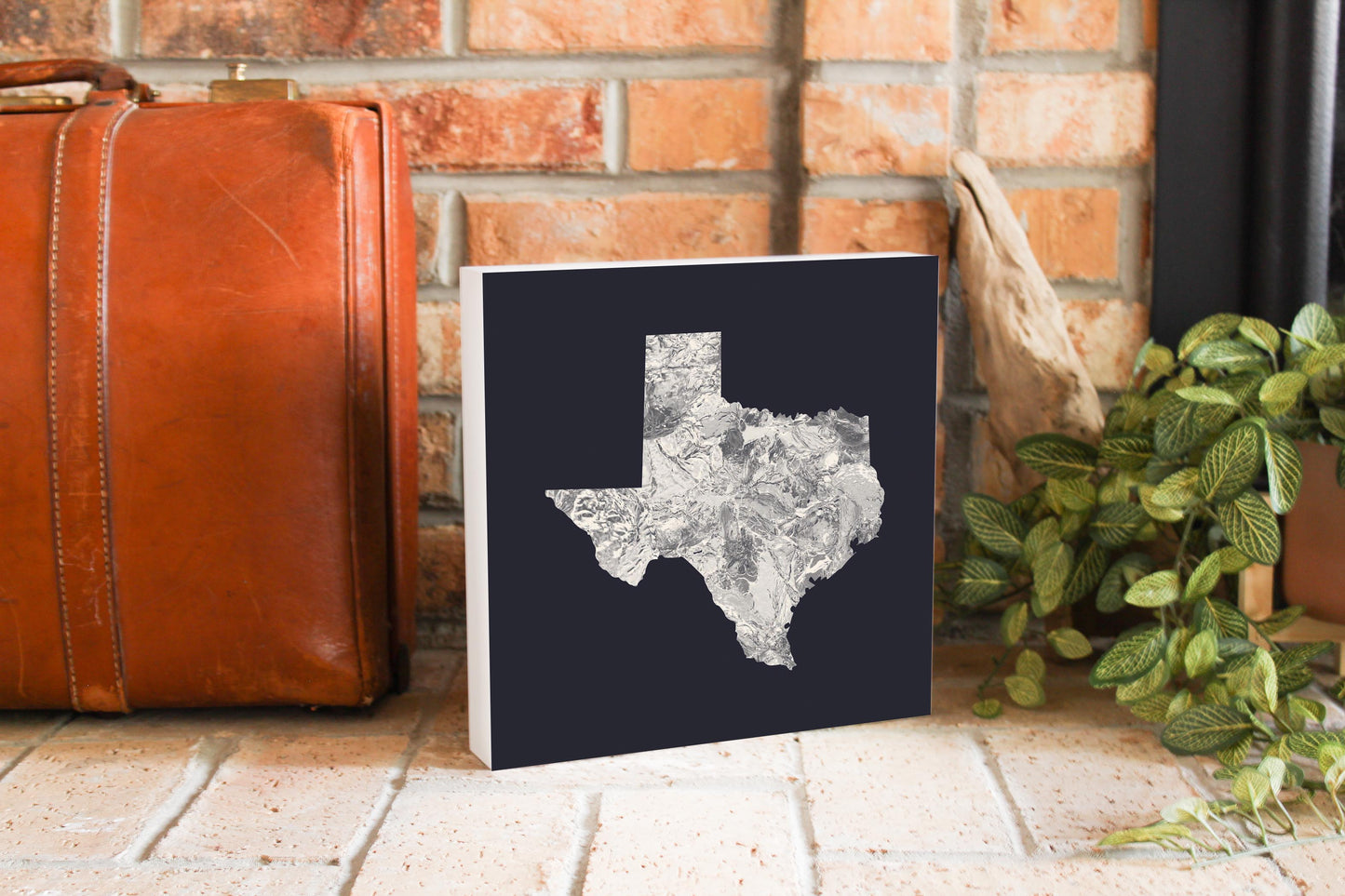 Modern Minimalist Texas Metal State Shape | Wood Block | Eaches | Min 2