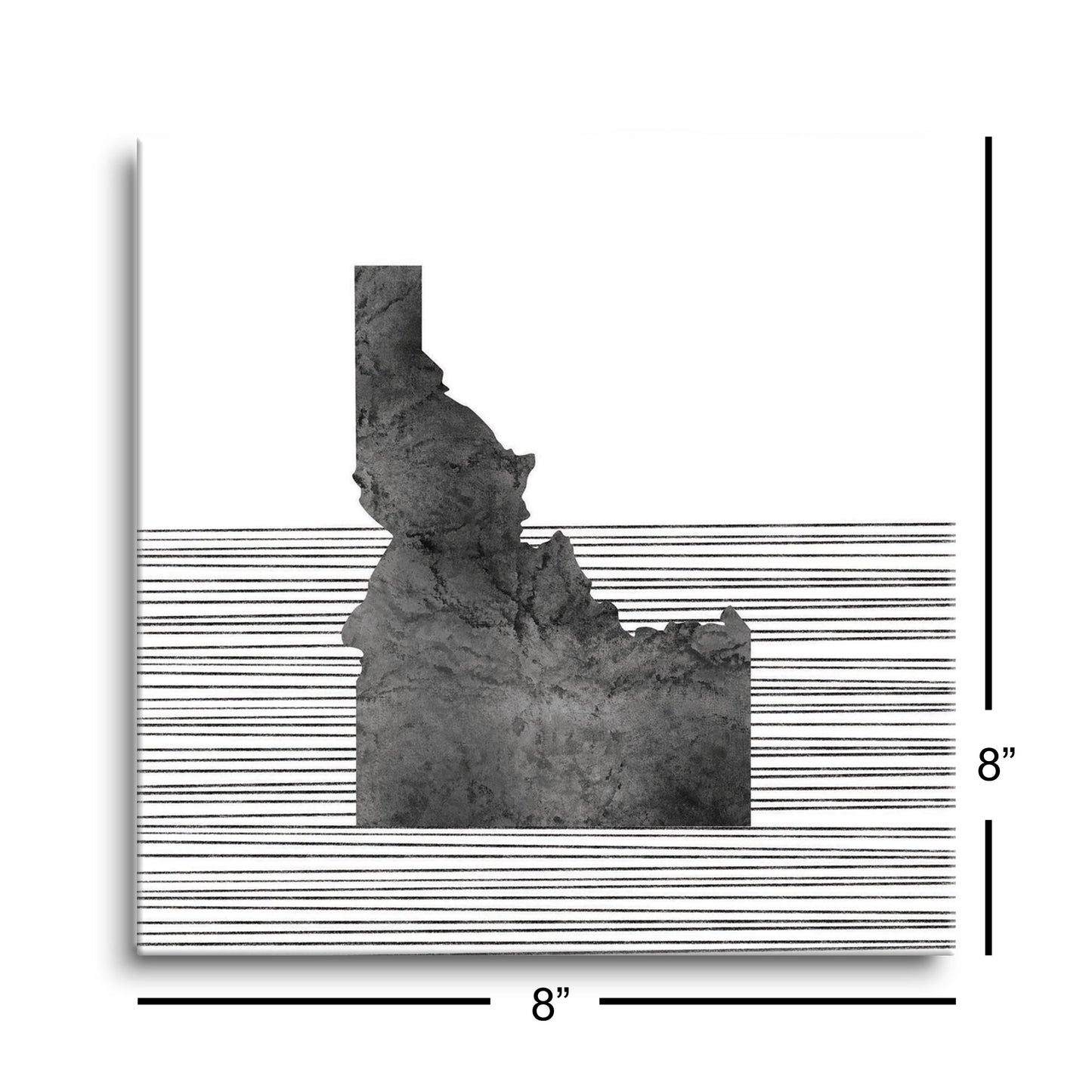 Minimalist B&W Idaho State With Straight Lines | Hi-Def Glass Art | Eaches | Min 2