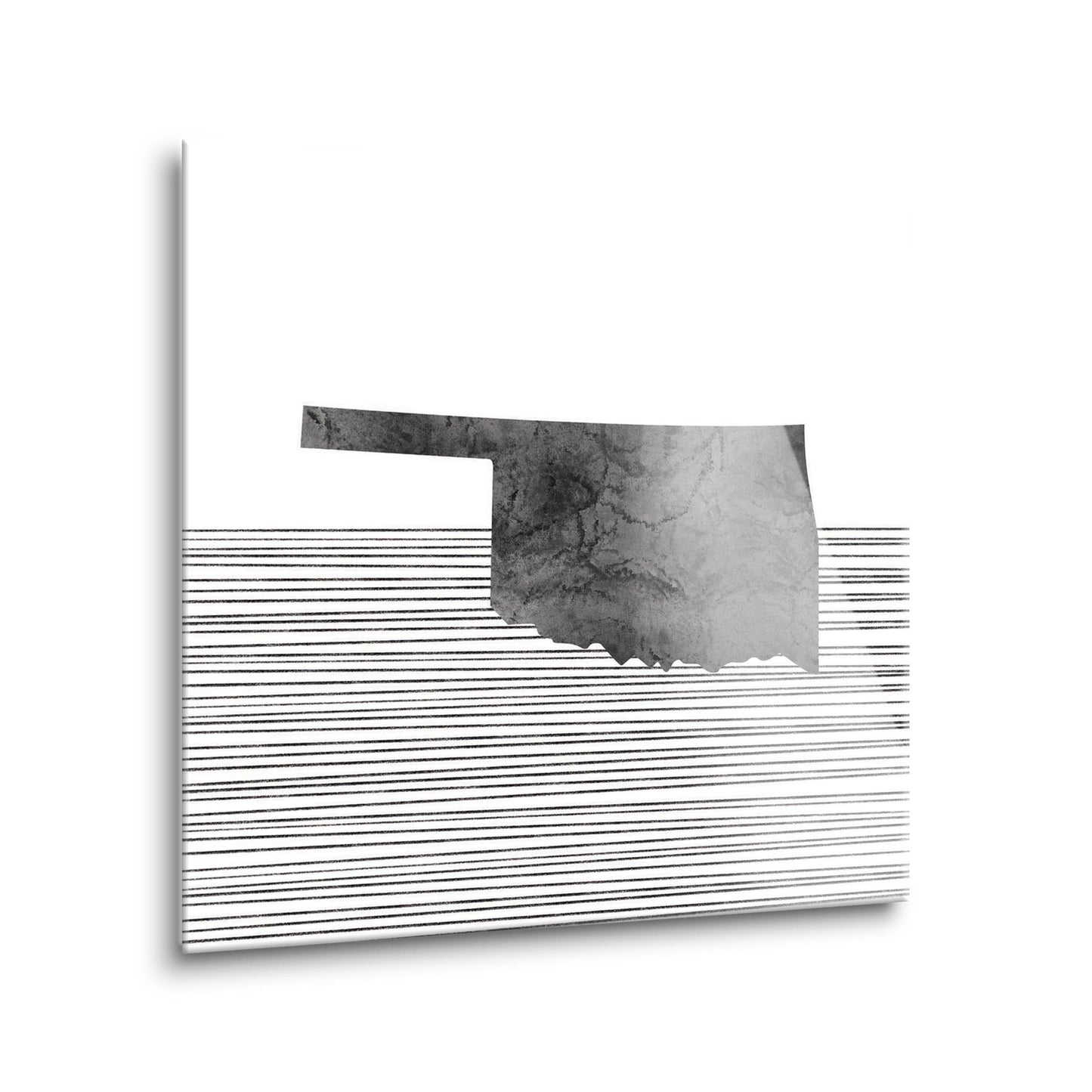 Modern Oklahoma State Shape With Straight Lines | Hi-Def Glass Art | Eaches | Min 2