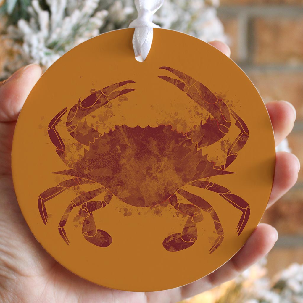 Louisiana Colorful Water Color Blue Crab | Wood Ornament | Eaches | Min 6