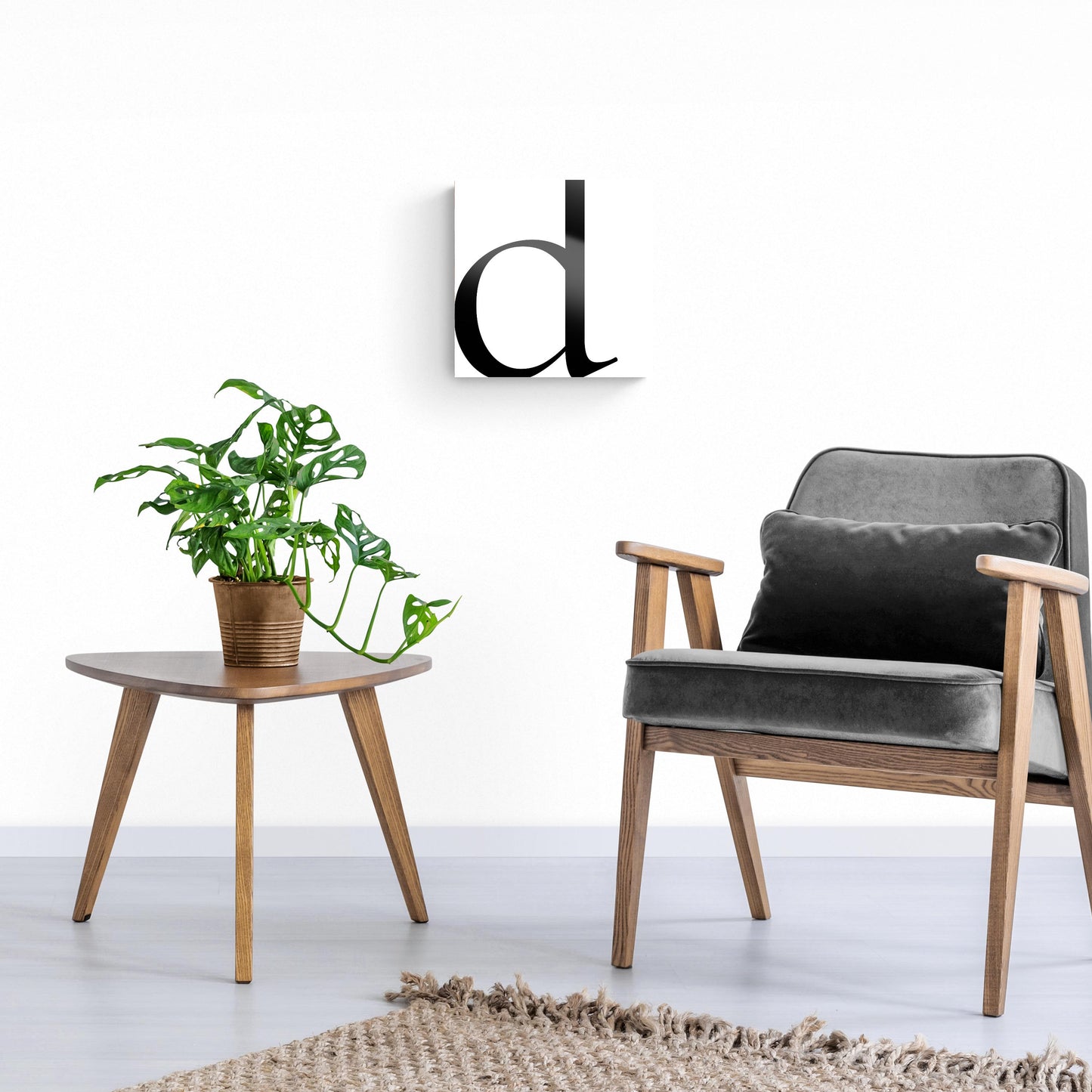 Minimal Monogram D | Hi-Def Glass Art | Eaches | Min 1