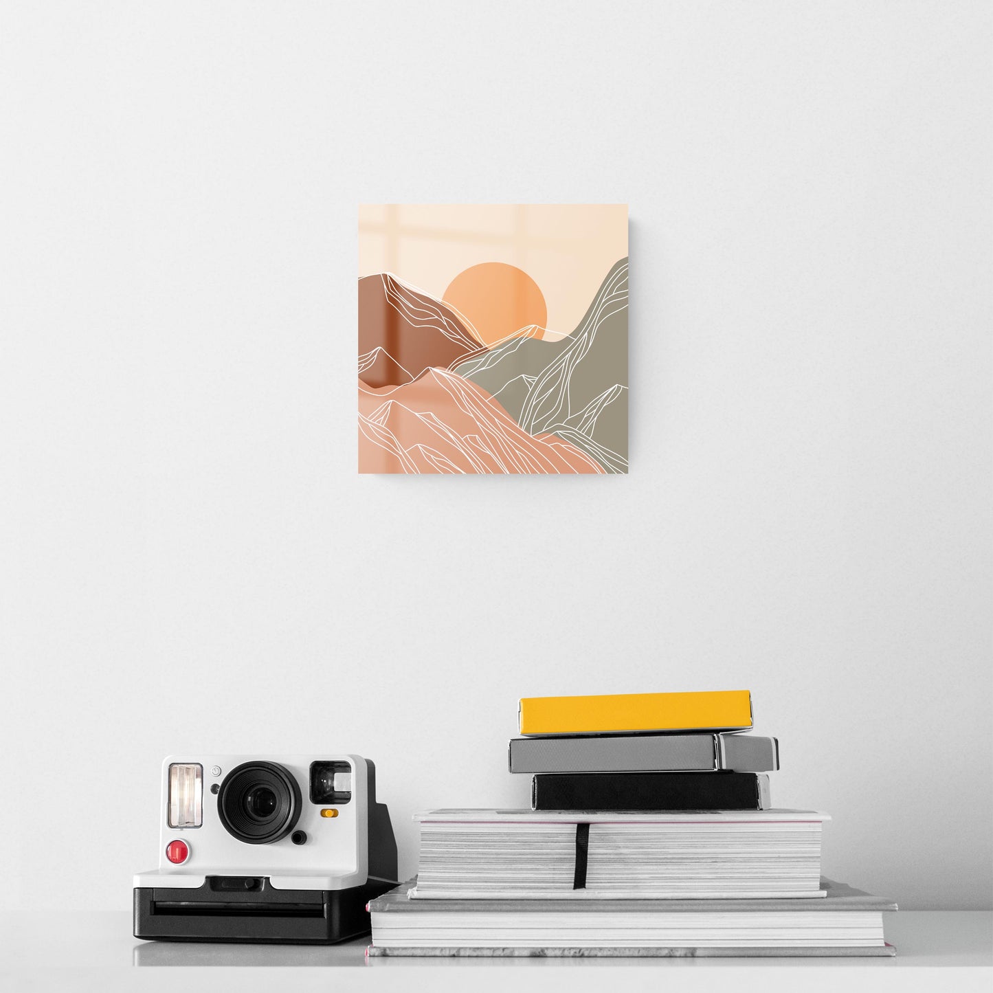 Colorful Mountain Sun Lines | Hi-Def Glass Art | Eaches | Min 2