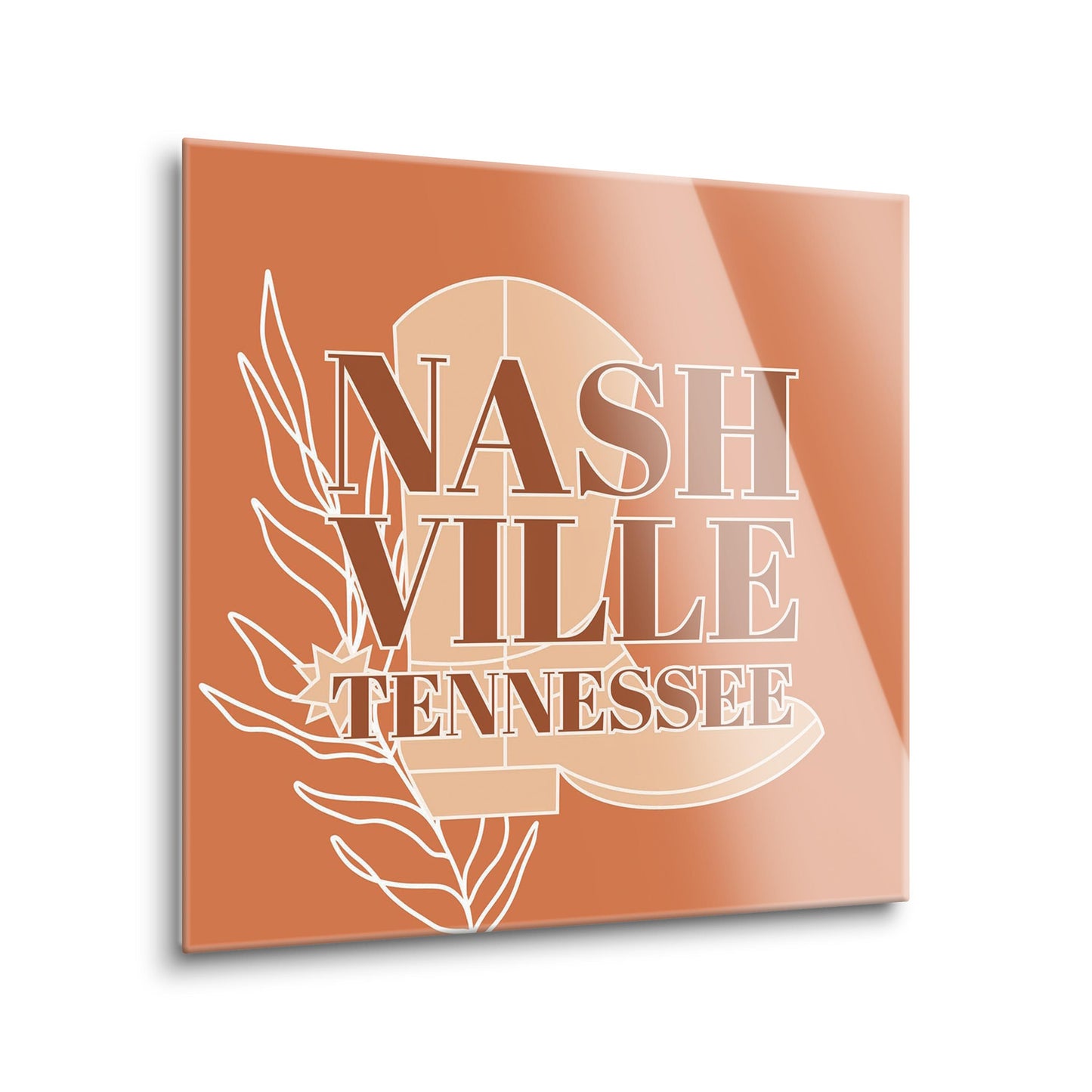 Modern Minimalist Tennessee Nashville Boot | Hi-Def Glass Art | Eaches | Min 2