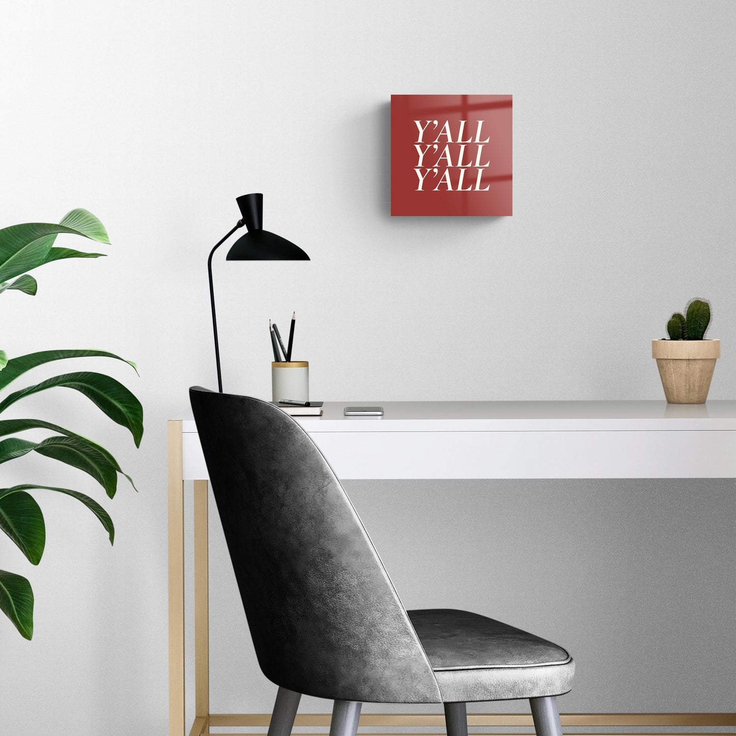 Modern Minimalist Oklahoma Yall | Hi-Def Glass Art | Eaches | Min 2
