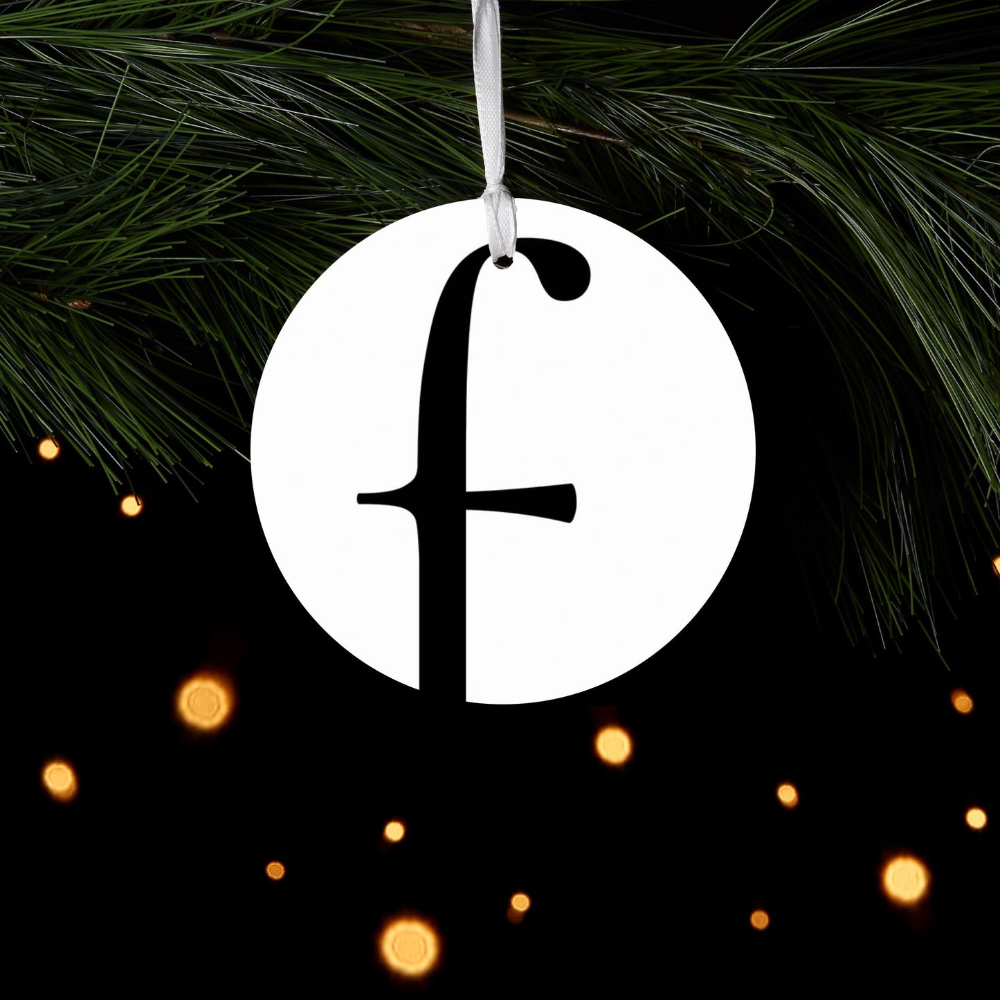 Minimalist Monogram F Circle| Wood Ornament | Eaches | Min 6