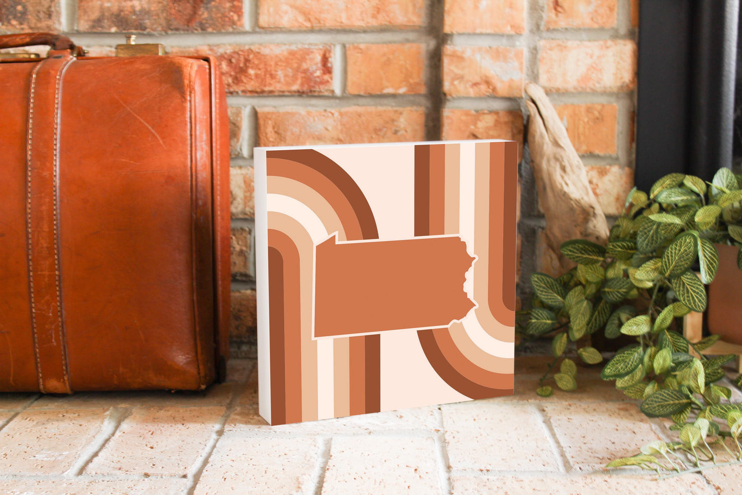 Modern Minimalist Pennsylvania State | Wood Block | Eaches | Min 2