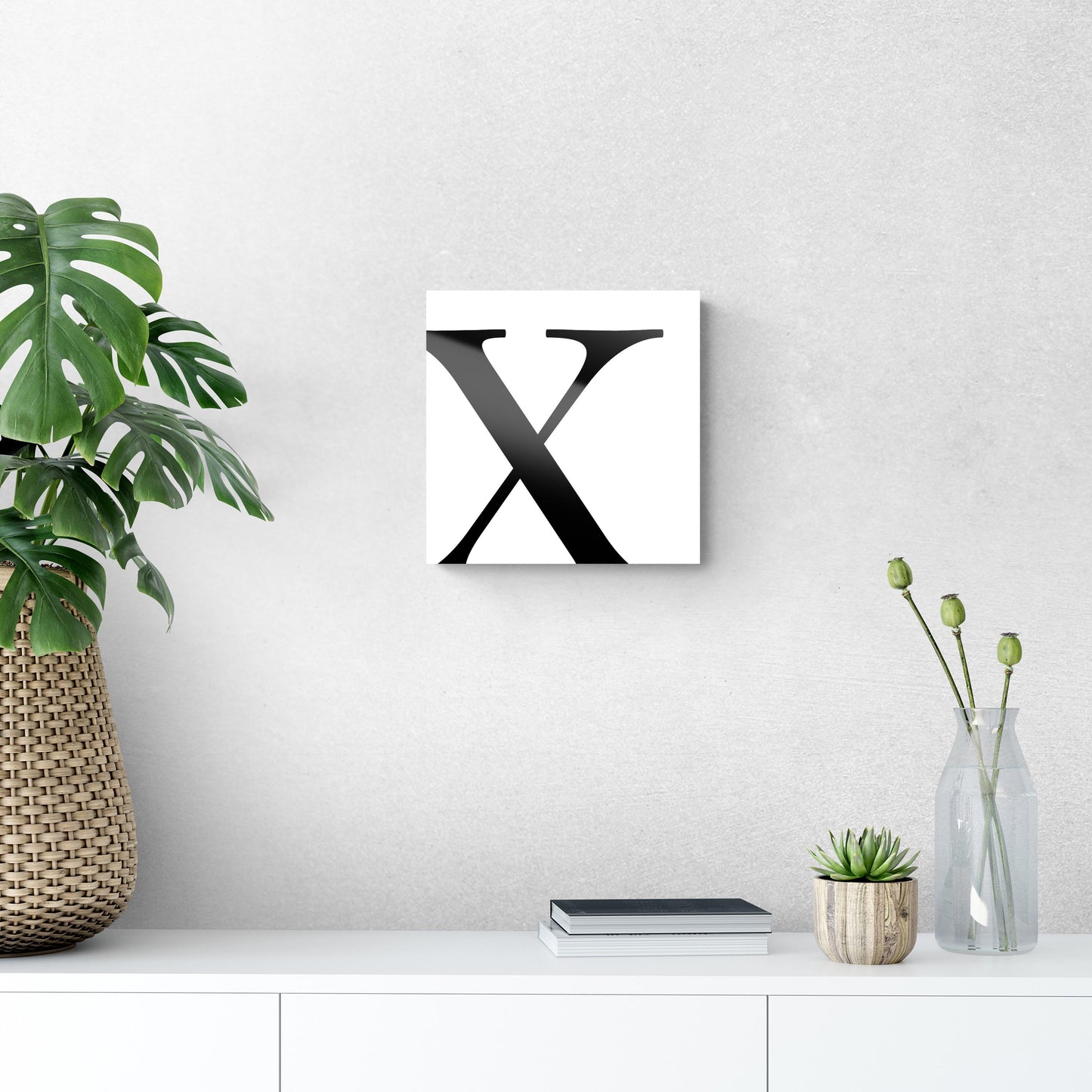 Minimal Monogram X | Hi-Def Glass Art | Eaches | Min 1