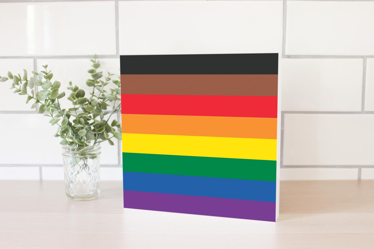 Philly Pride Flag Colors | Wood Block | Eaches | Min 2