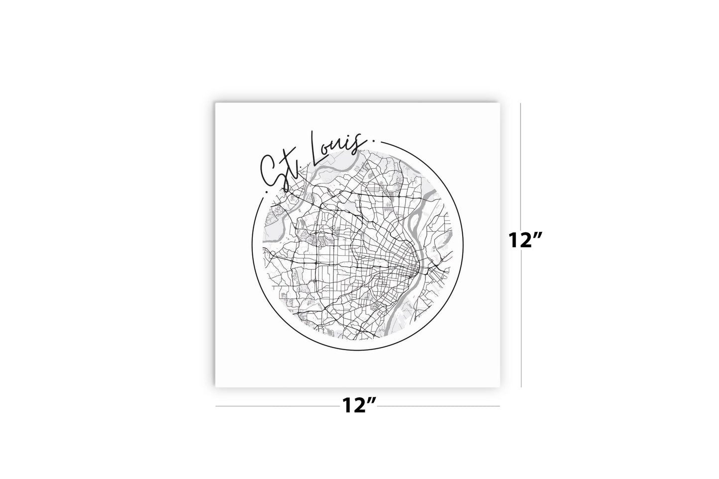 Minimalist B&W Missouri St Louis Circle Map | Wood Sign | Eaches | Min 2