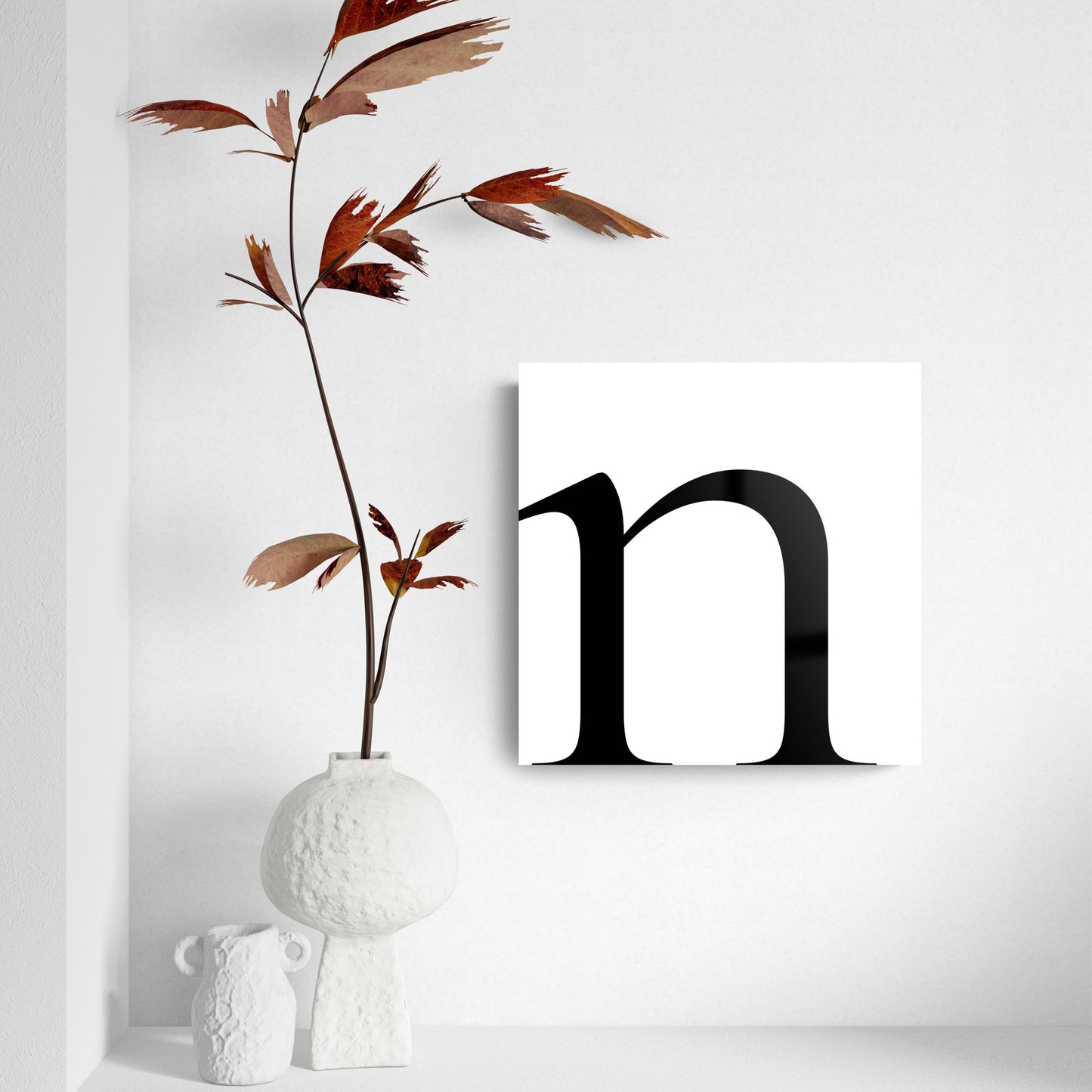 Minimal Monogram N | Hi-Def Glass Art | Eaches | Min 2