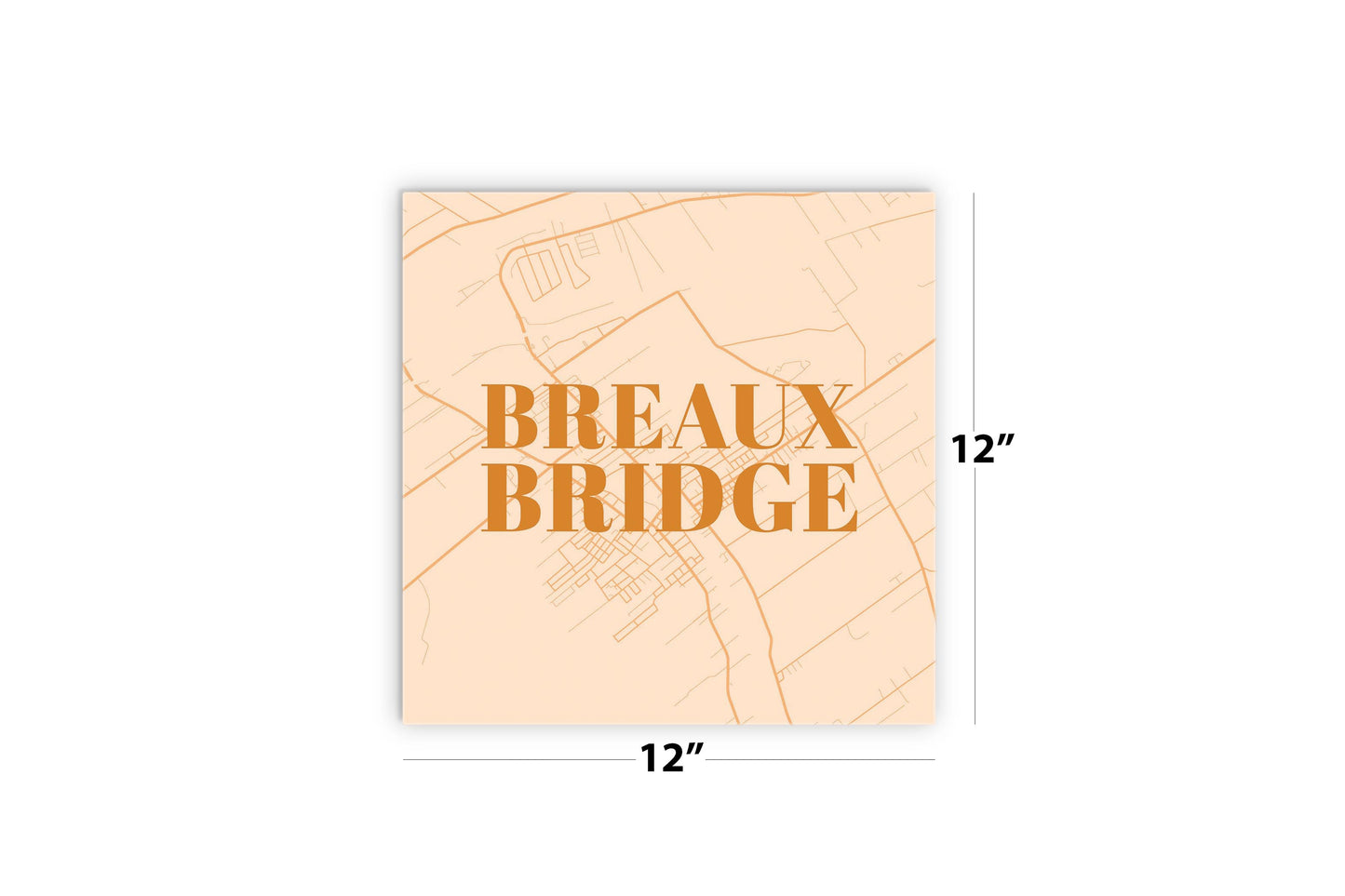 Modern Minimalist Louisiana Breaux Bridge Map | Wood Sign | Eaches | Min 2