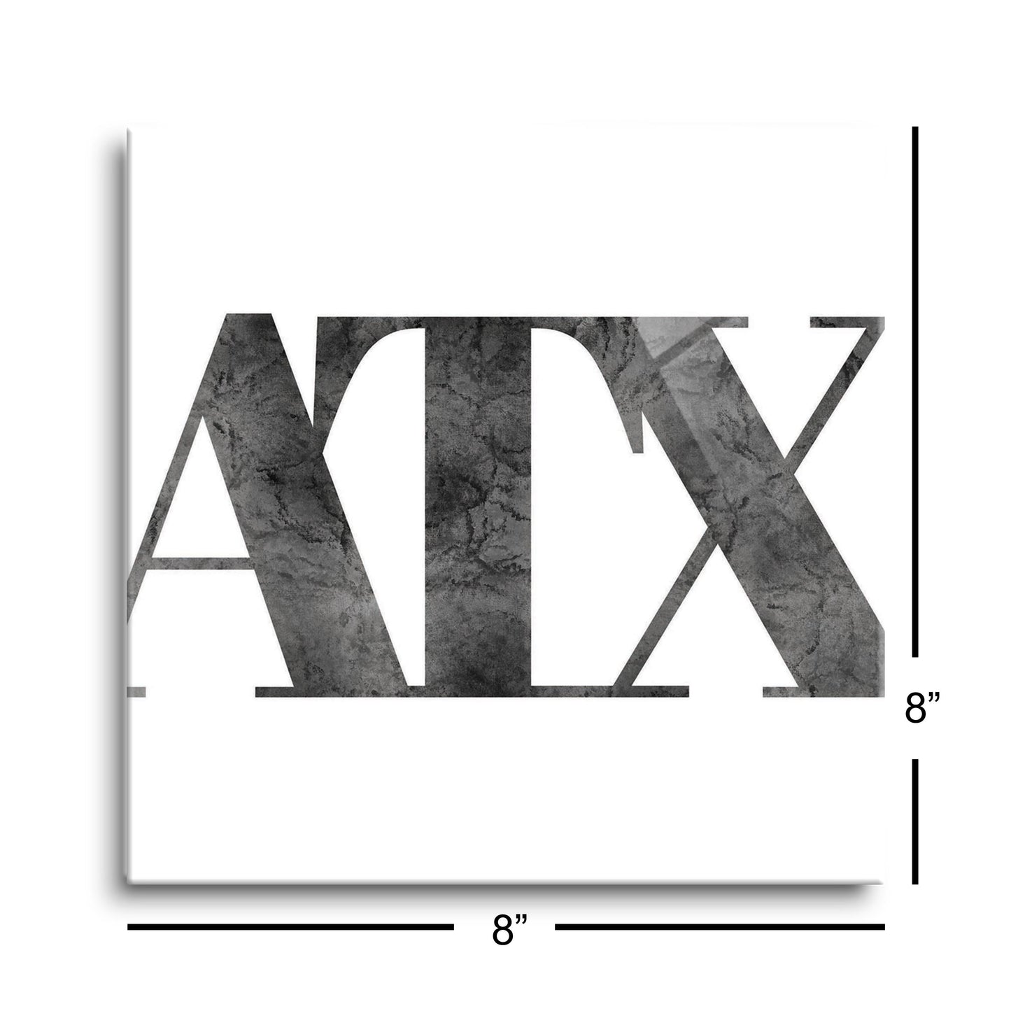 Minimalistic B&W Texas Austin White Initials | Hi-Def Glass Art | Eaches | Min 2