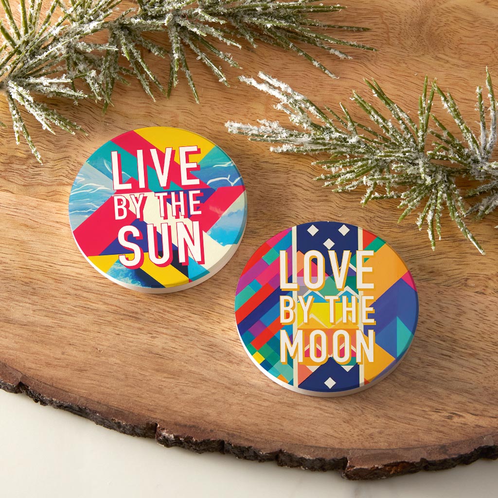 Bright Florida Patterns | Absorbent Car Coasters | Set of 2 | Min 4