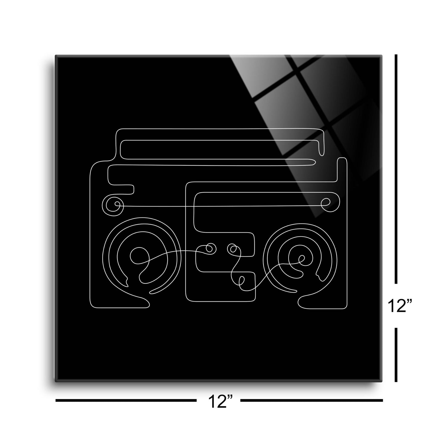 Minimalistic Music Line Drawings | Hi-Def Glass Art | Eaches | Min 1