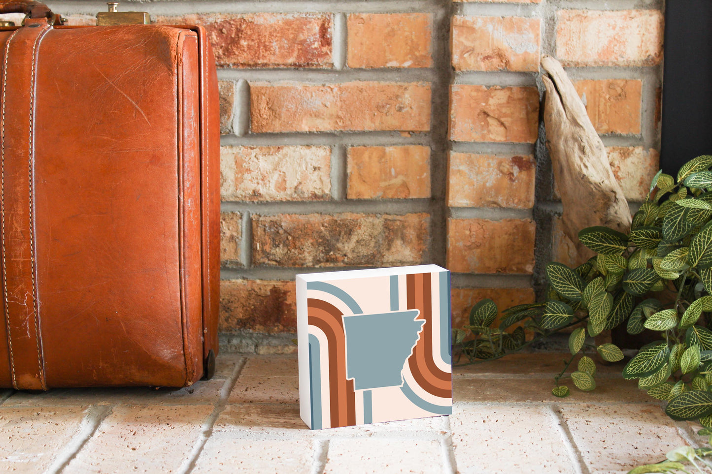Modern Minimalist Arkansas Retro State Shape | Wood Block | Eaches | Min 4