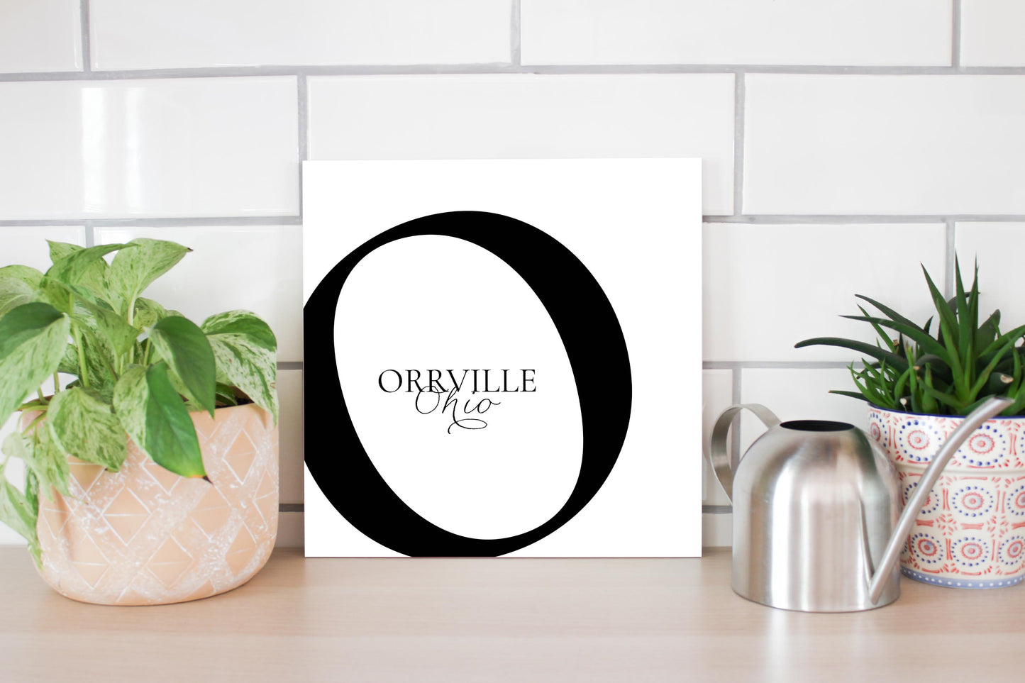 Orrville Oh Minimal Monogram | Wood Sign | Eaches | Min 2
