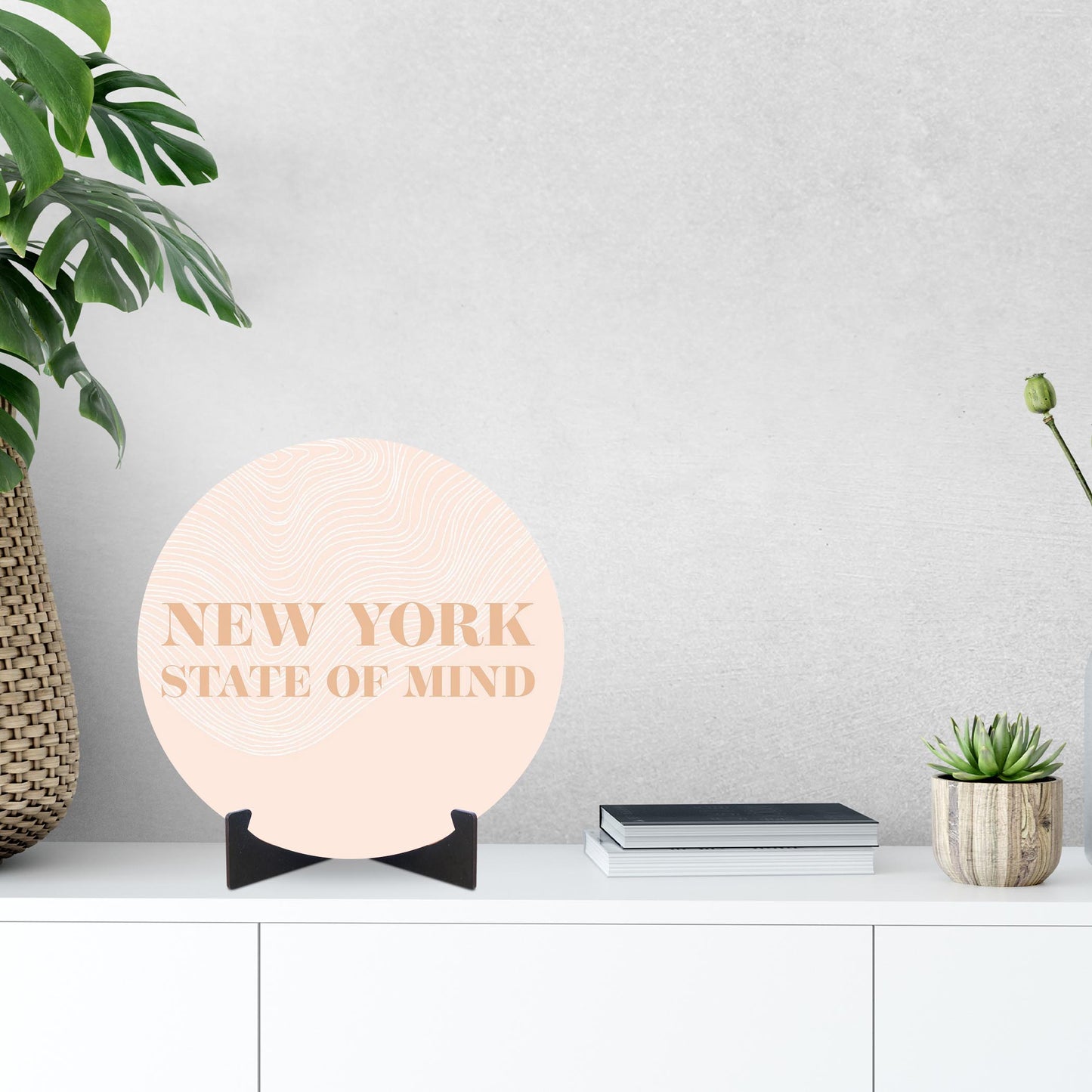 Modern Minimalist New York State Of Mind | Wood Sign | Eaches | Min 1