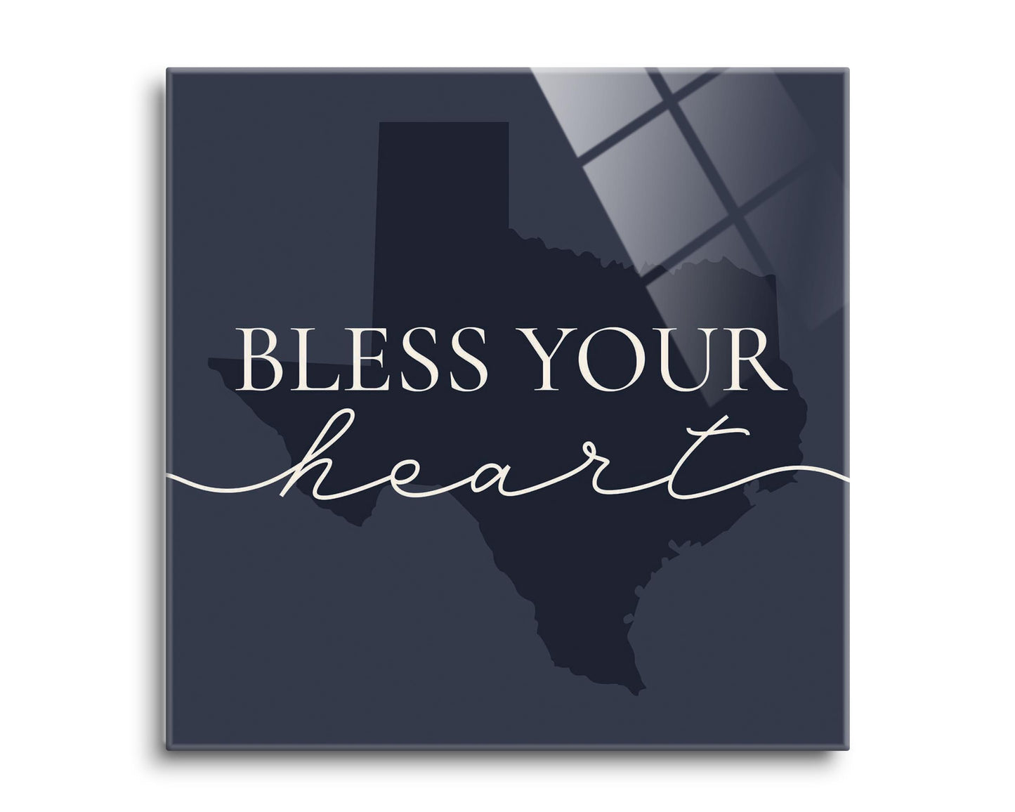 Modern Minimalist Texas Bless Your Heart | Hi-Def Glass Art | Eaches | Min 2
