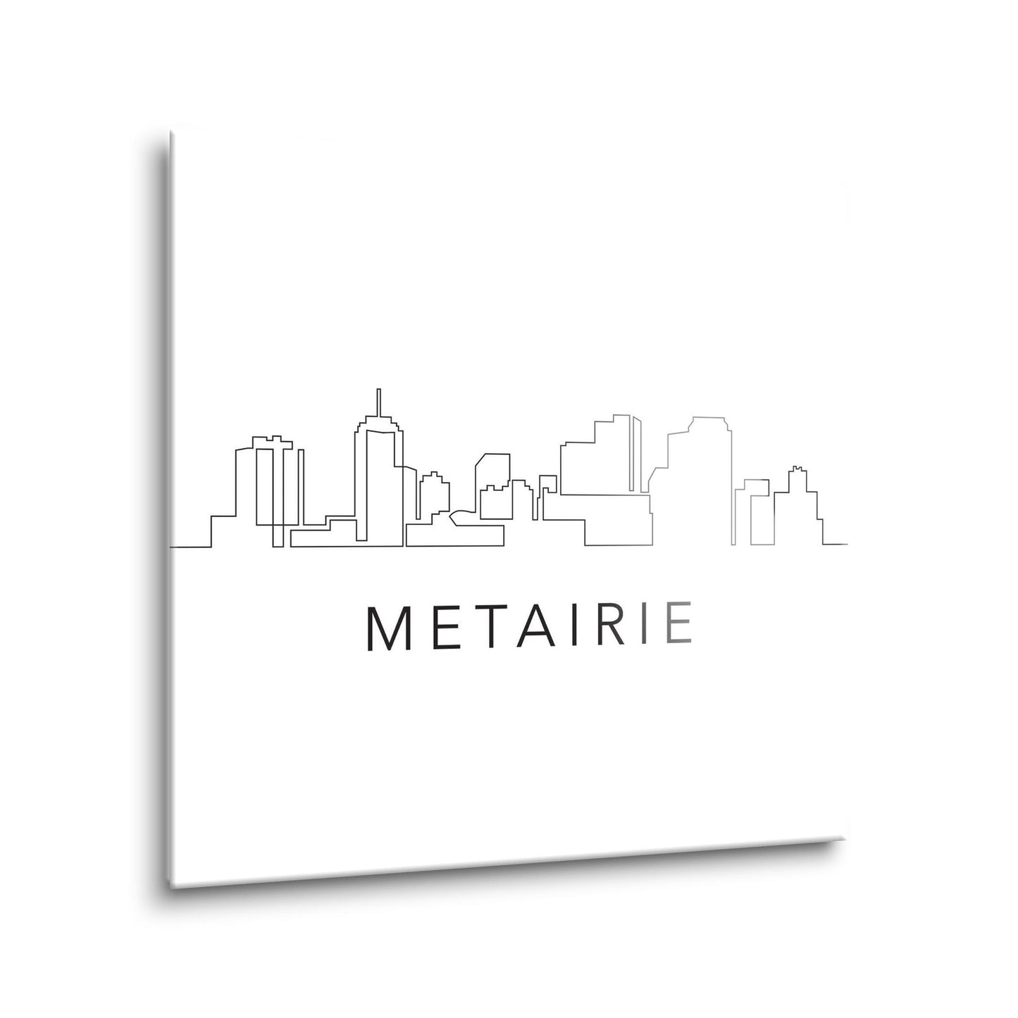 Modern Louisiana Metairie City Line Drawing | Hi-Def Glass Art | Eaches | Min 1