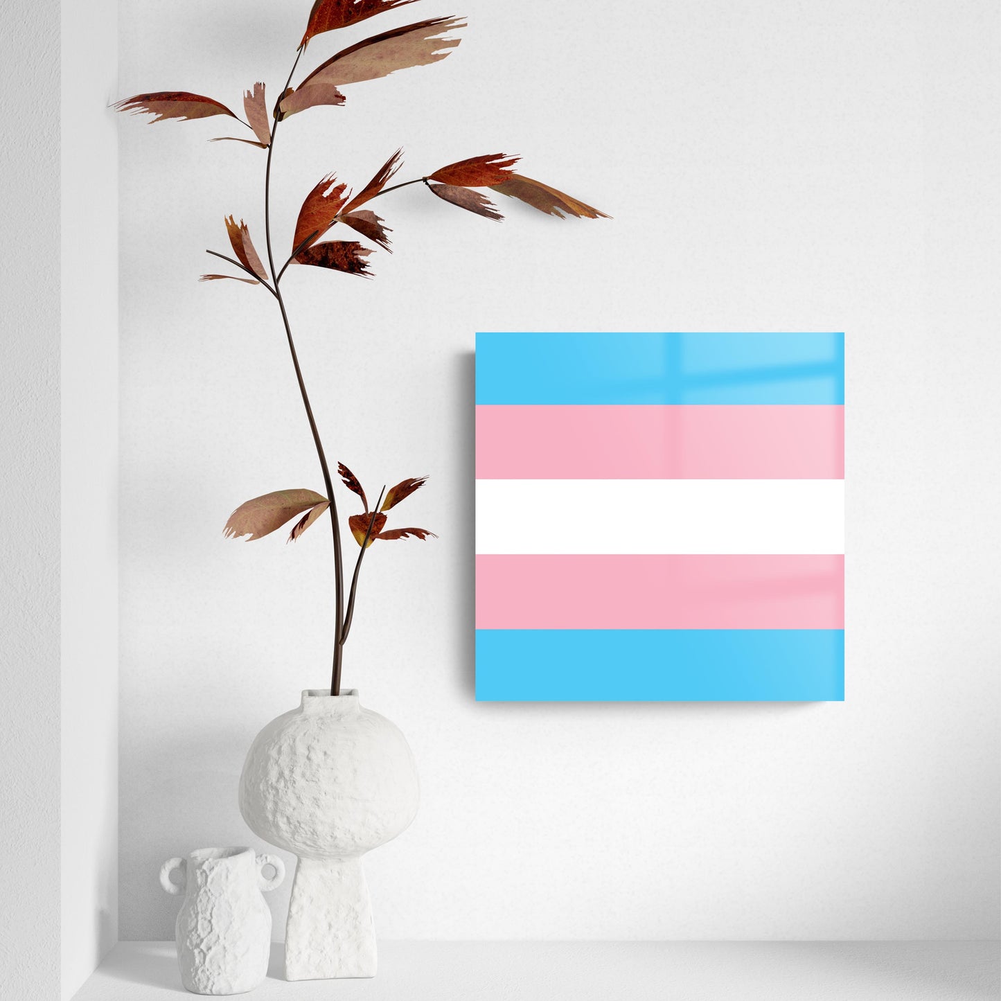 Transgender Pride Flag Colors | Hi-Def Glass Art | Eaches | Min 2