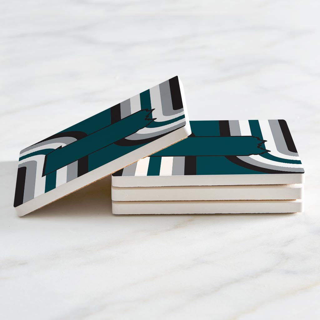 Modern Minimalist Pennsylvania Retro Shape | Absorbent Coasters | Set of 4 | Min 2