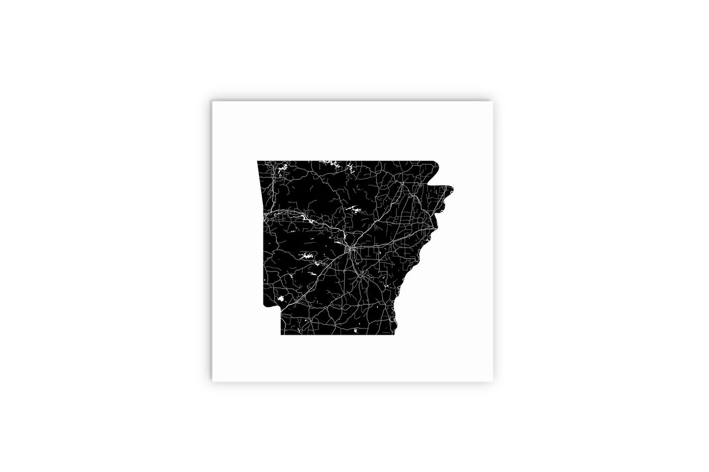 B&W Minimalist Arkansas Map | Wood Sign | Eaches | Min 2