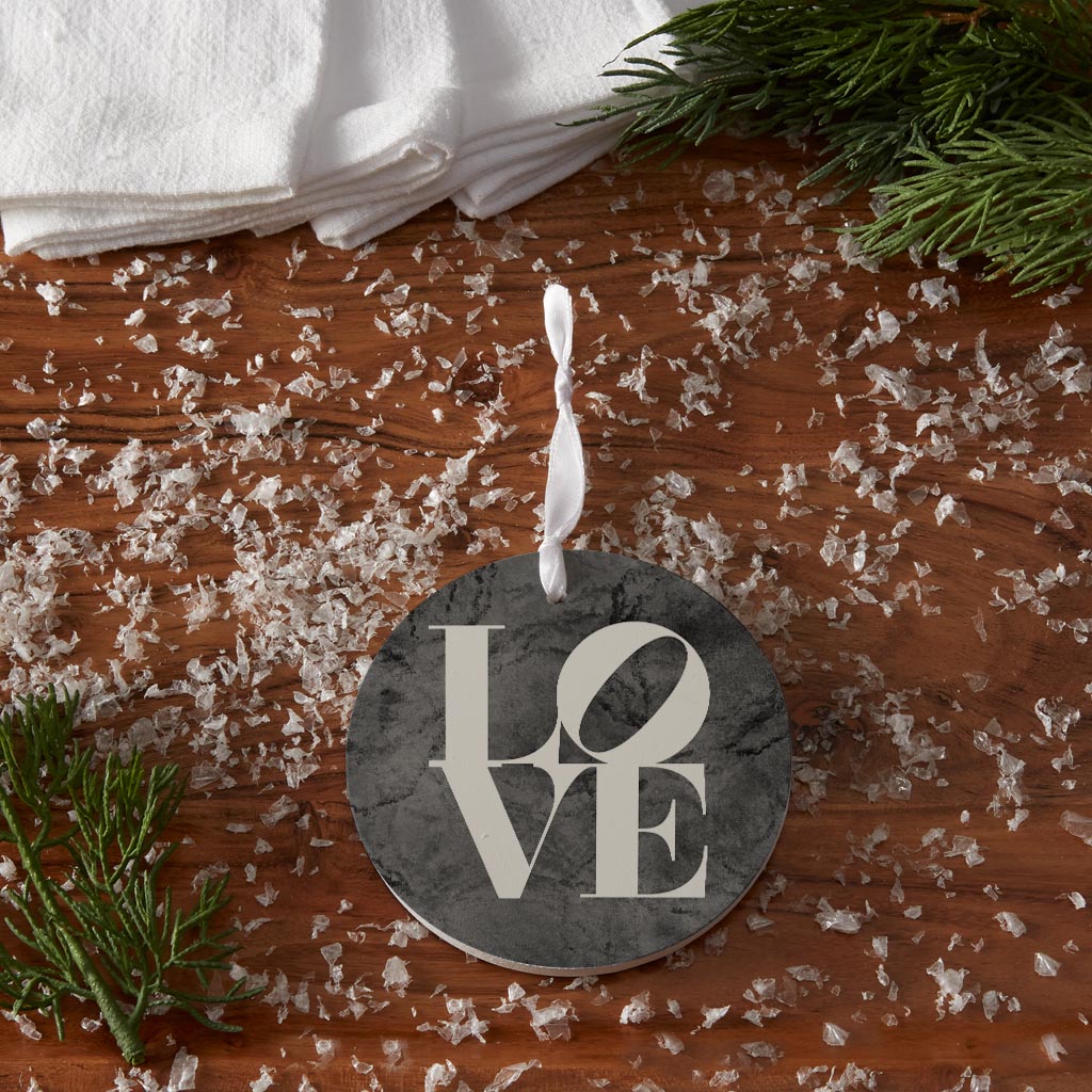 Minimalistic B&W Pennsylvania Love Dark| Wood Ornament | Eaches | Min 6