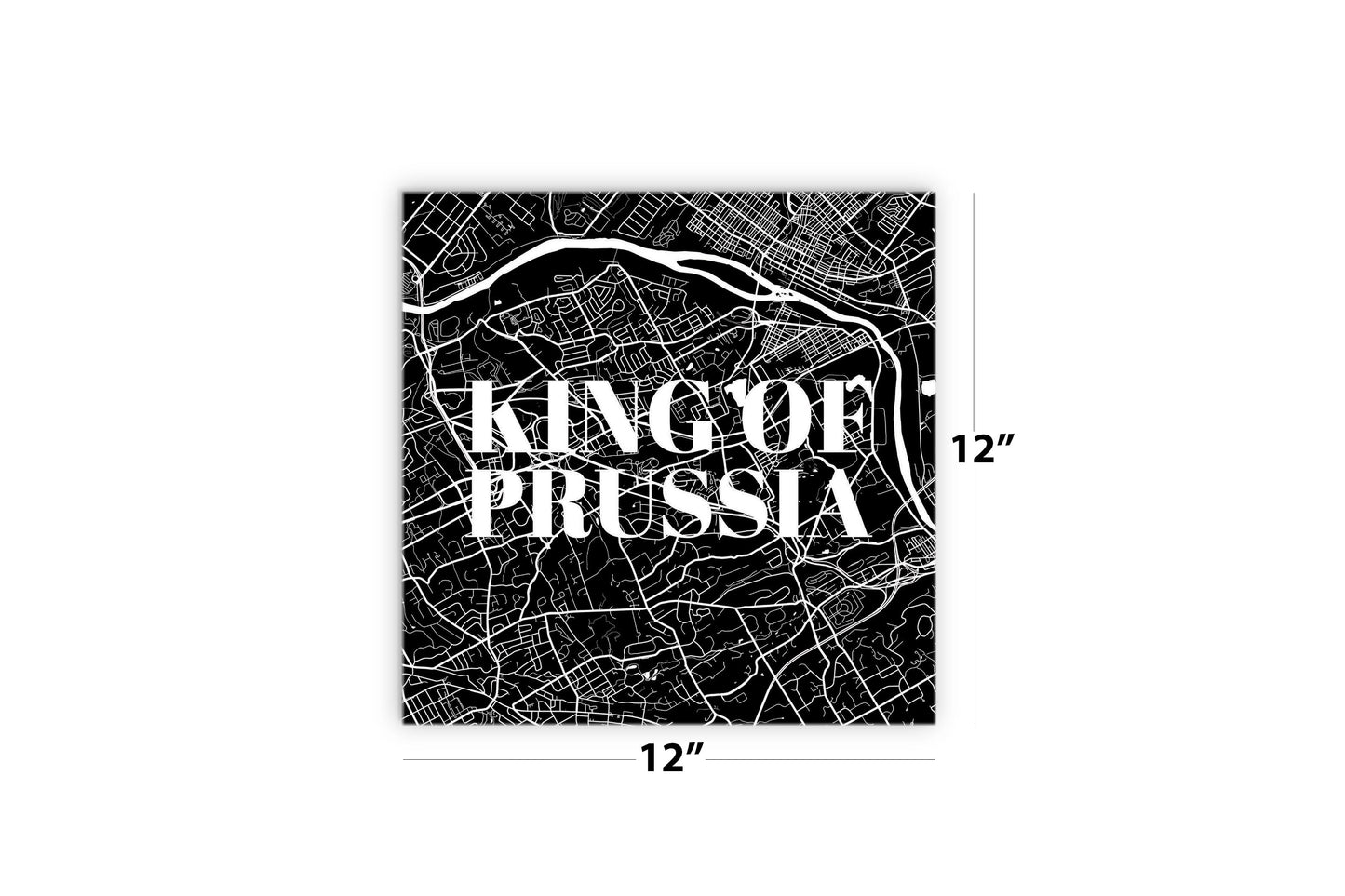 Minimalistic B&W Pennsylvania King Of Prussia Map | Wood Sign | Eaches | Min 2
