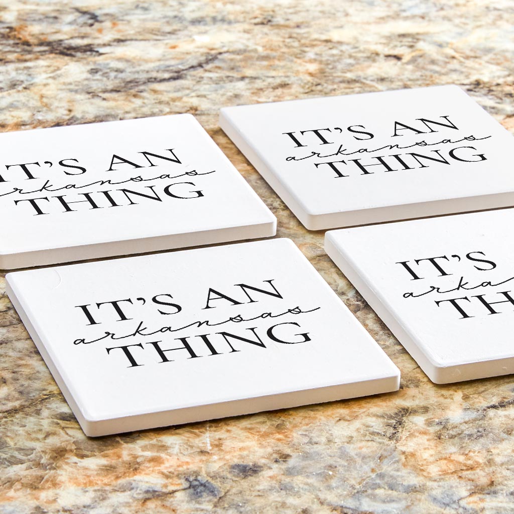 Minimalist B&W Arkansas Thing Quote | Absorbent Coasters | Set of 4 | Min 2