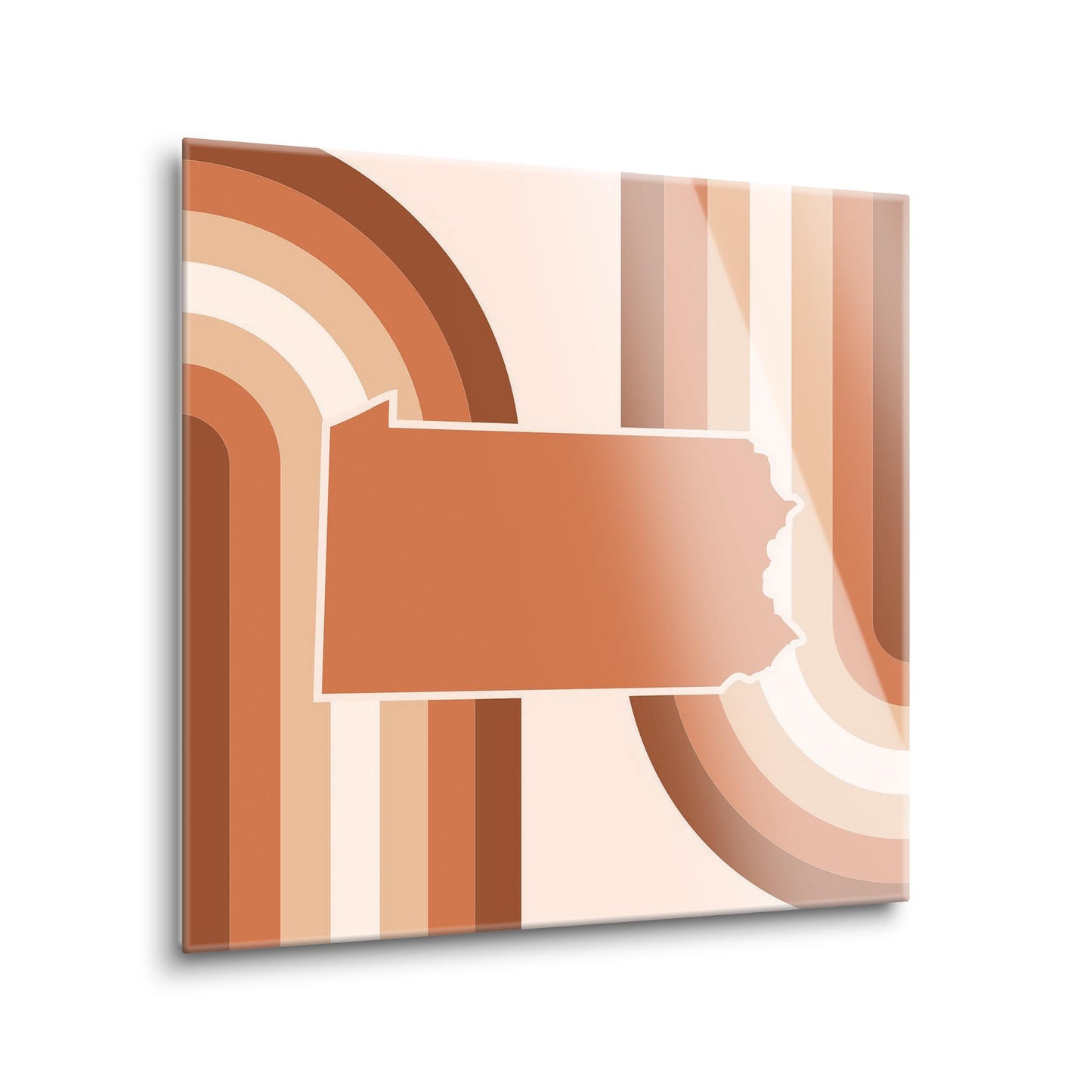 Modern Minimalist Pennsylvania State | Hi-Def Glass Art | Eaches | Min 1