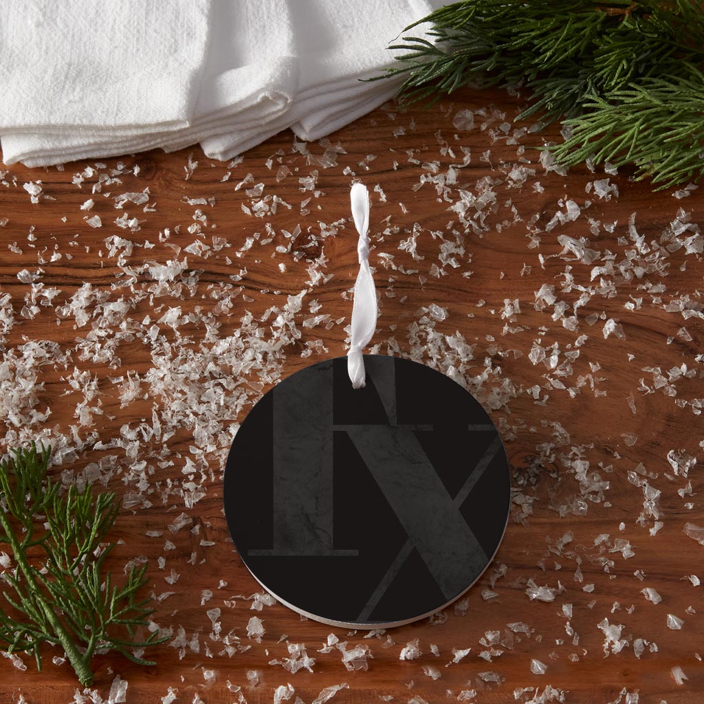 Modern Black Texas Initials | Wood Ornament | Eaches | Min 6