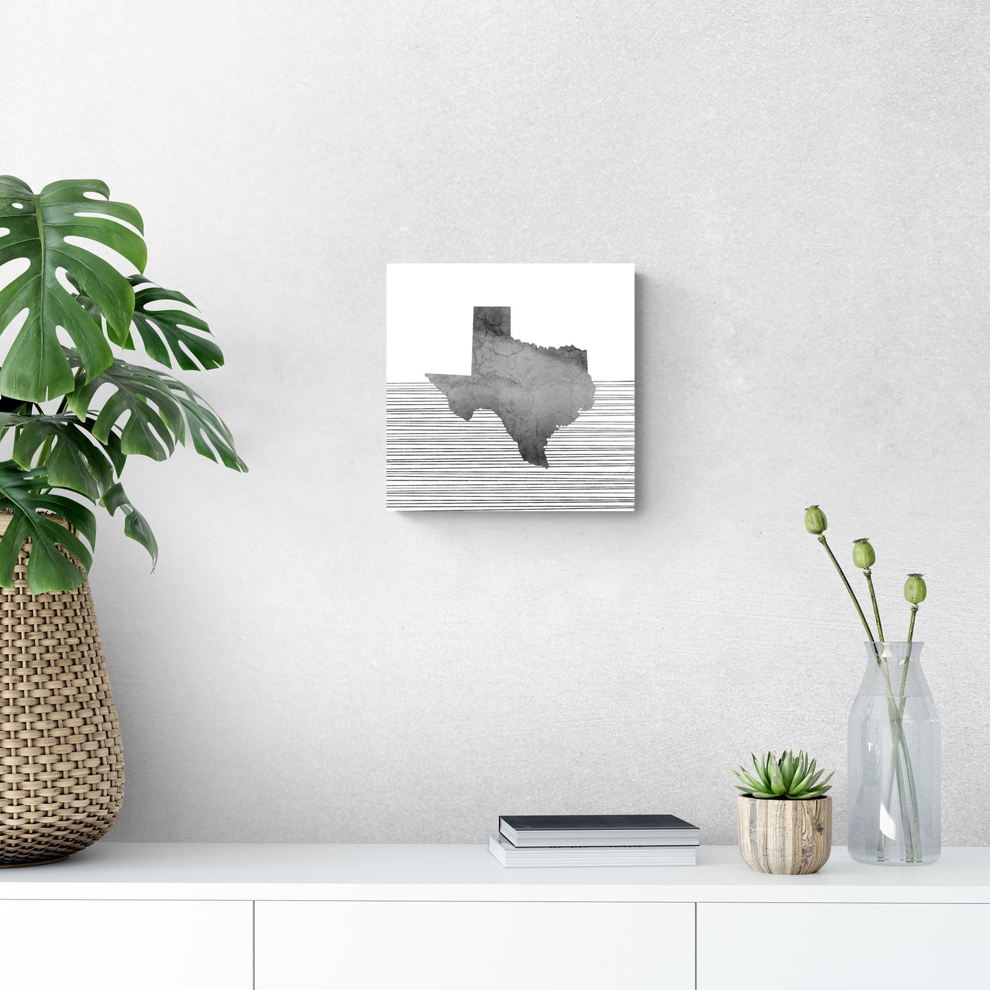 Modern Texas State Shape With Straight Lines | Hi-Def Glass Art | Eaches | Min 1