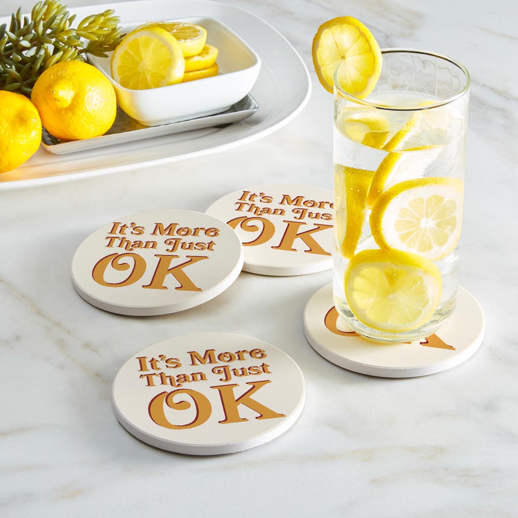 Modern Minimalist Oklahoma More Than Just Ok| Absorbent Coasters | Set of 4 | Min 2