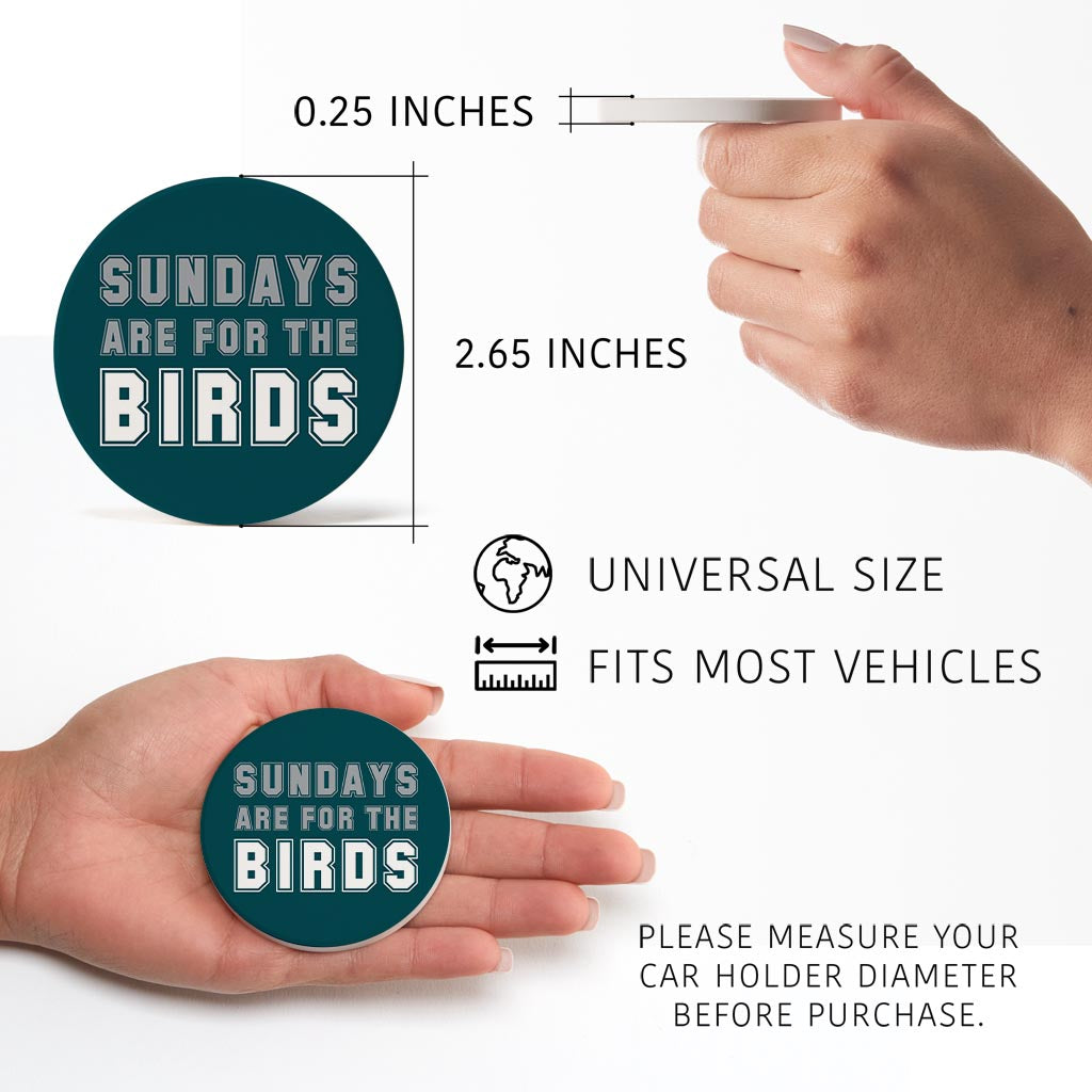 Modern Minimalist Pennsylvania Bird Sundays | Absorbent Car Coasters | Set of 2 | Min 4