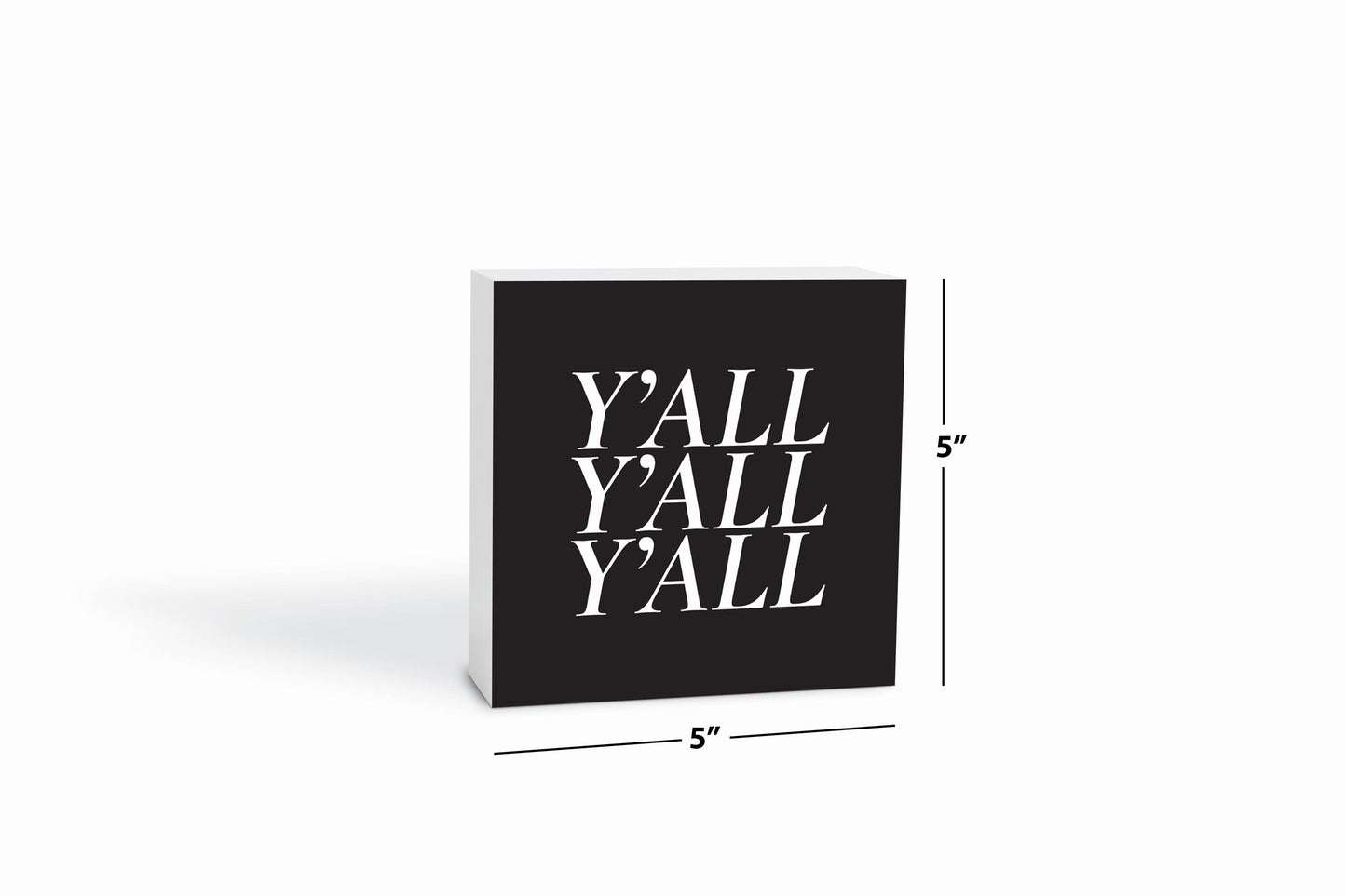 Minimalistic B&W Texas Yall | Wood Block | Eaches | Min 4