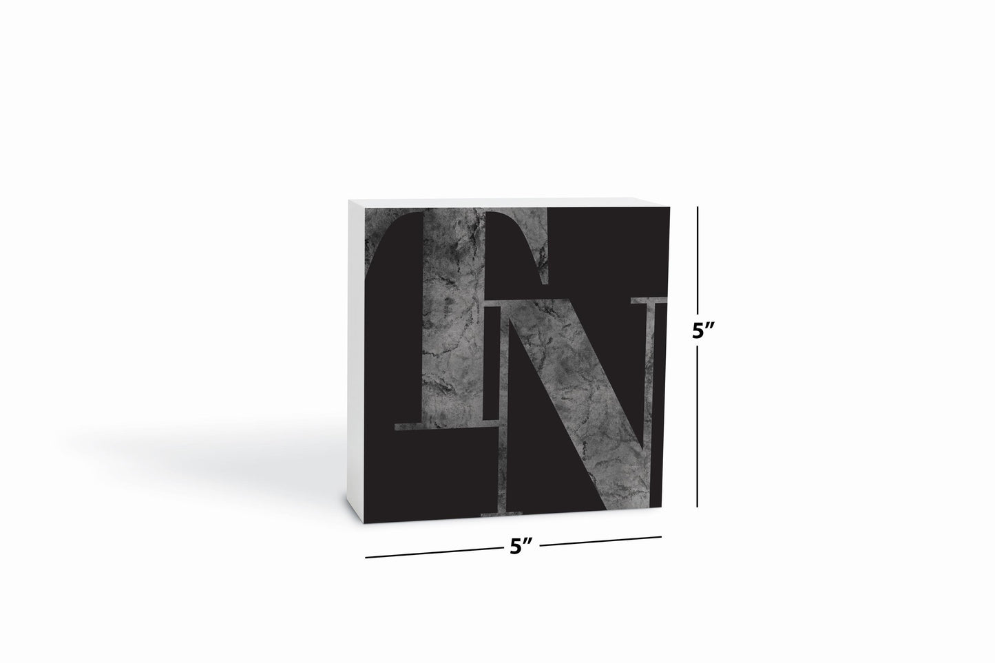 Minimalist B&W Tennessee Black Initials | Wood Block | Eaches | Min 4