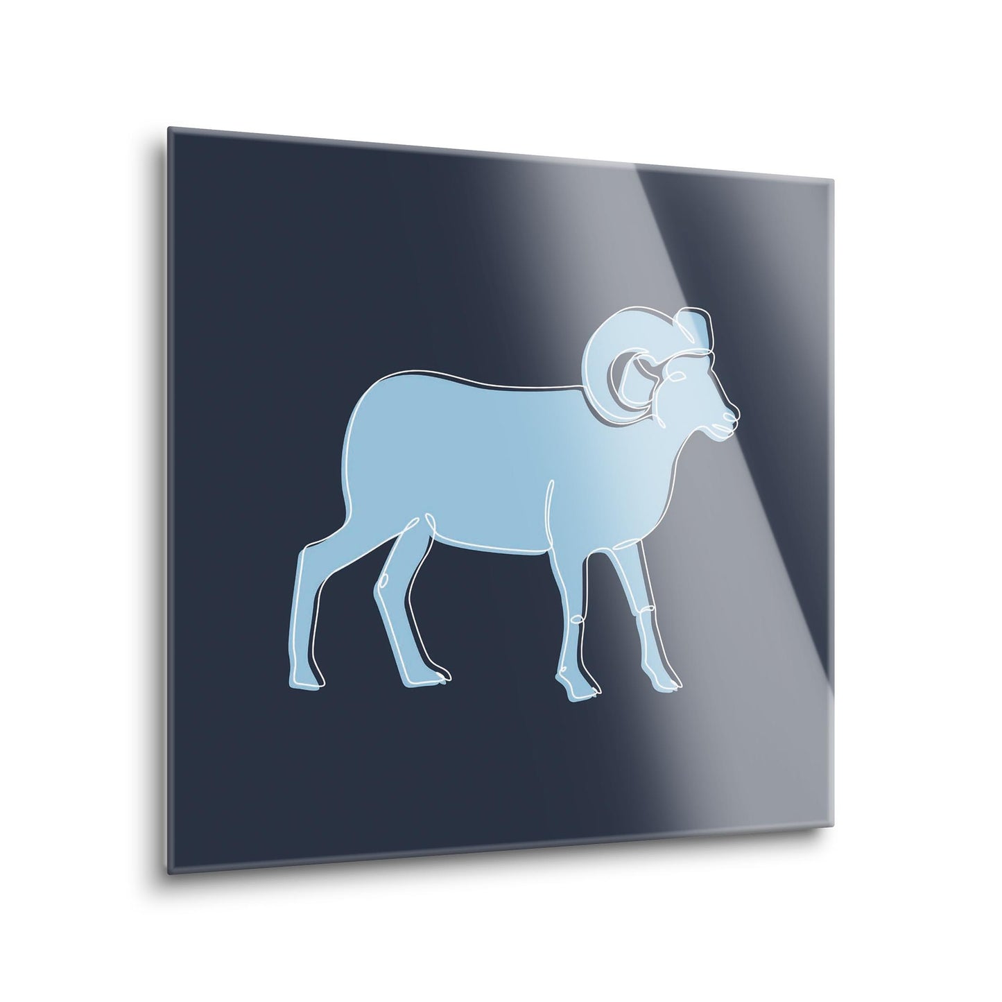 Blue Shades North Carolina Ram Line Drawing | Hi-Def Glass Art | Eaches | Min 1