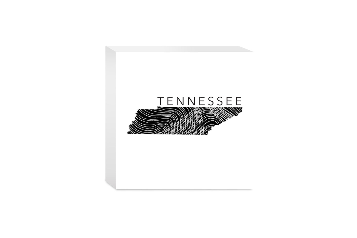 Minimalist B&W Tennessee State Name | Wood Block | Eaches | Min 4