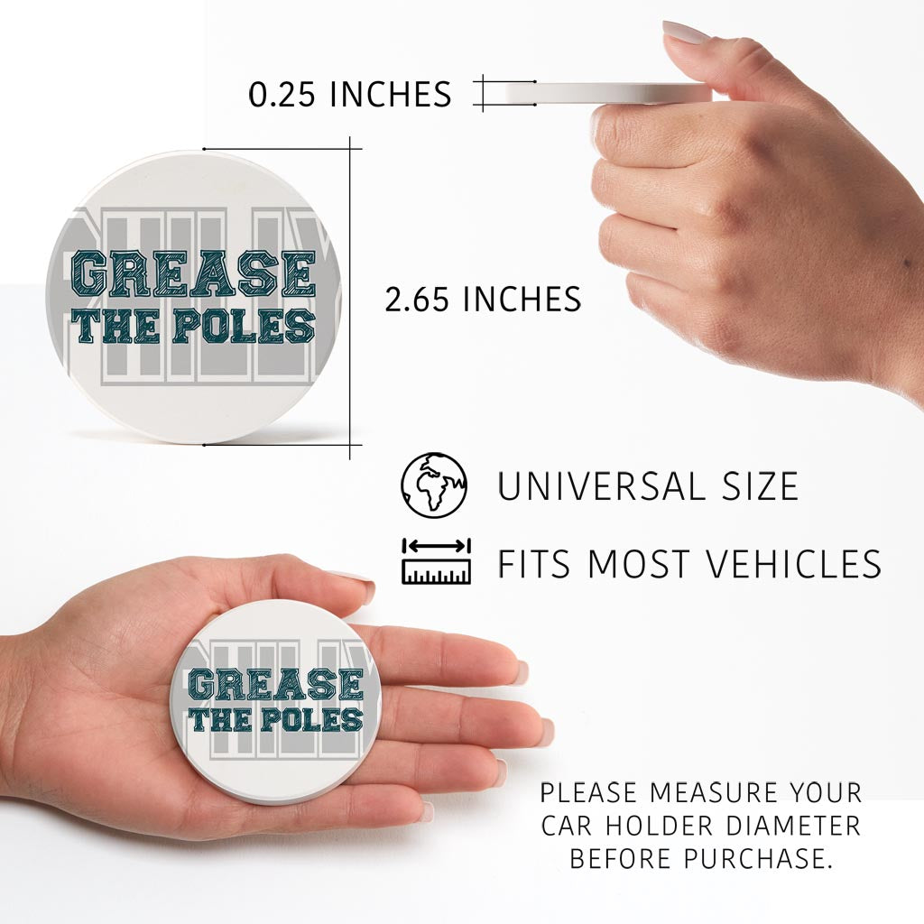 Modern Minimalist Pennsylvania Grease The Poles | Absorbent Car Coasters | Set of 2 | Min 4