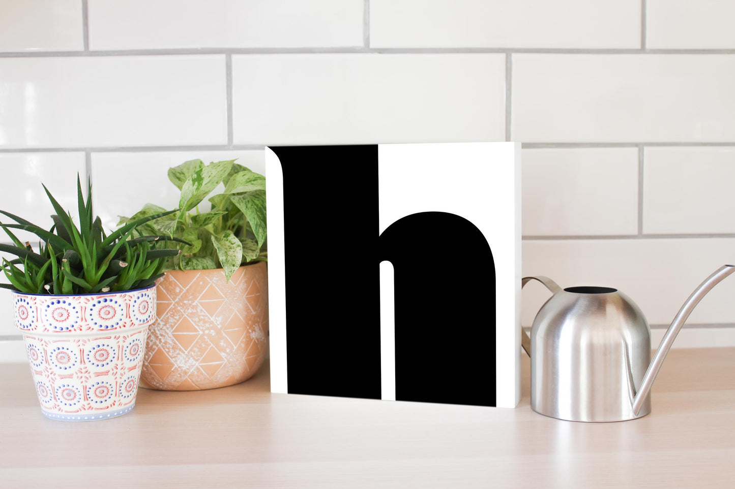 Fun Chunky Monogram H | Wood Block | Eaches | Min 2