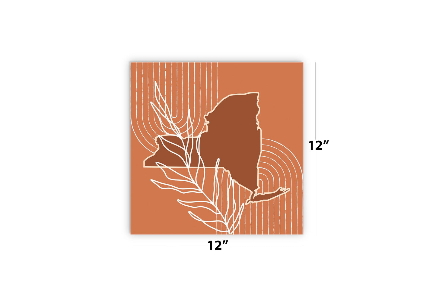 Modern Minimalist New York Shape And Leaf | Wood Sign | Eaches | Min 2