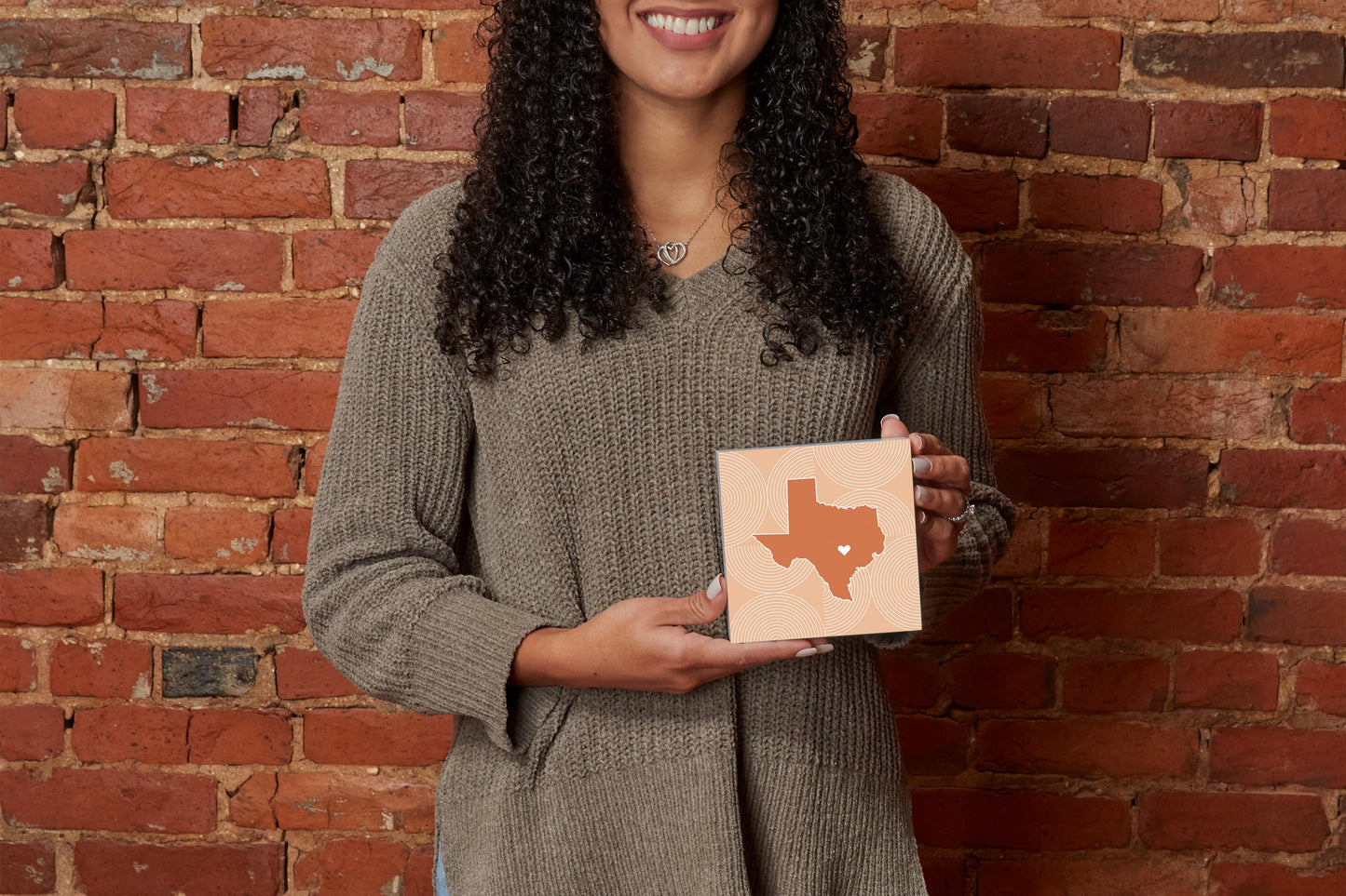 Modern Minimalist Texas Austin Heart | Wood Block | Eaches | Min 4