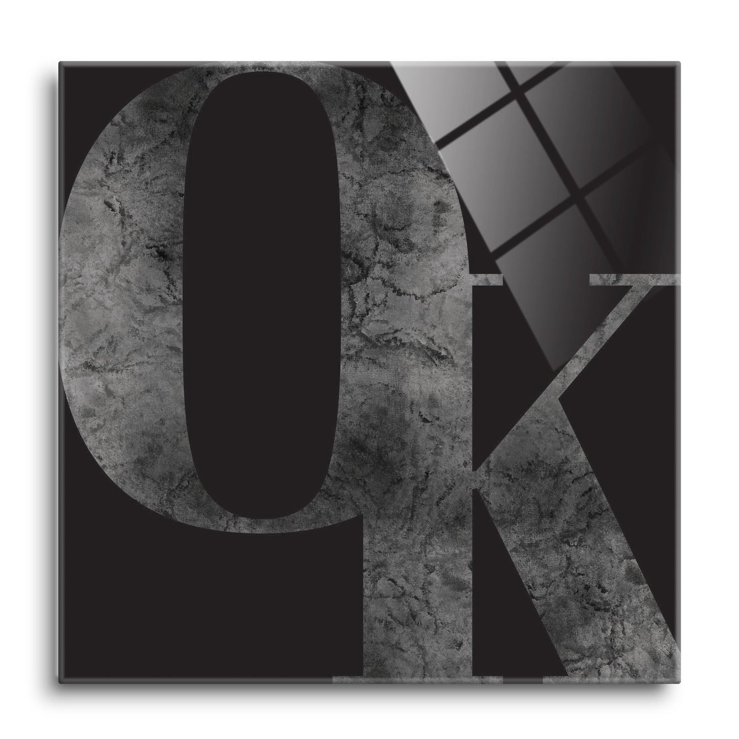 Modern Black Oklahoma Initials | Hi-Def Glass Art | Eaches | Min 1
